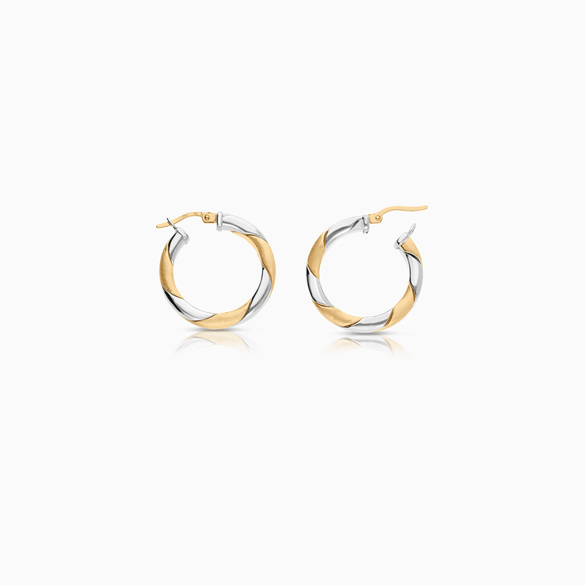 Gold hoop earrings 7.21g 18K white/yellow gold - Image 2