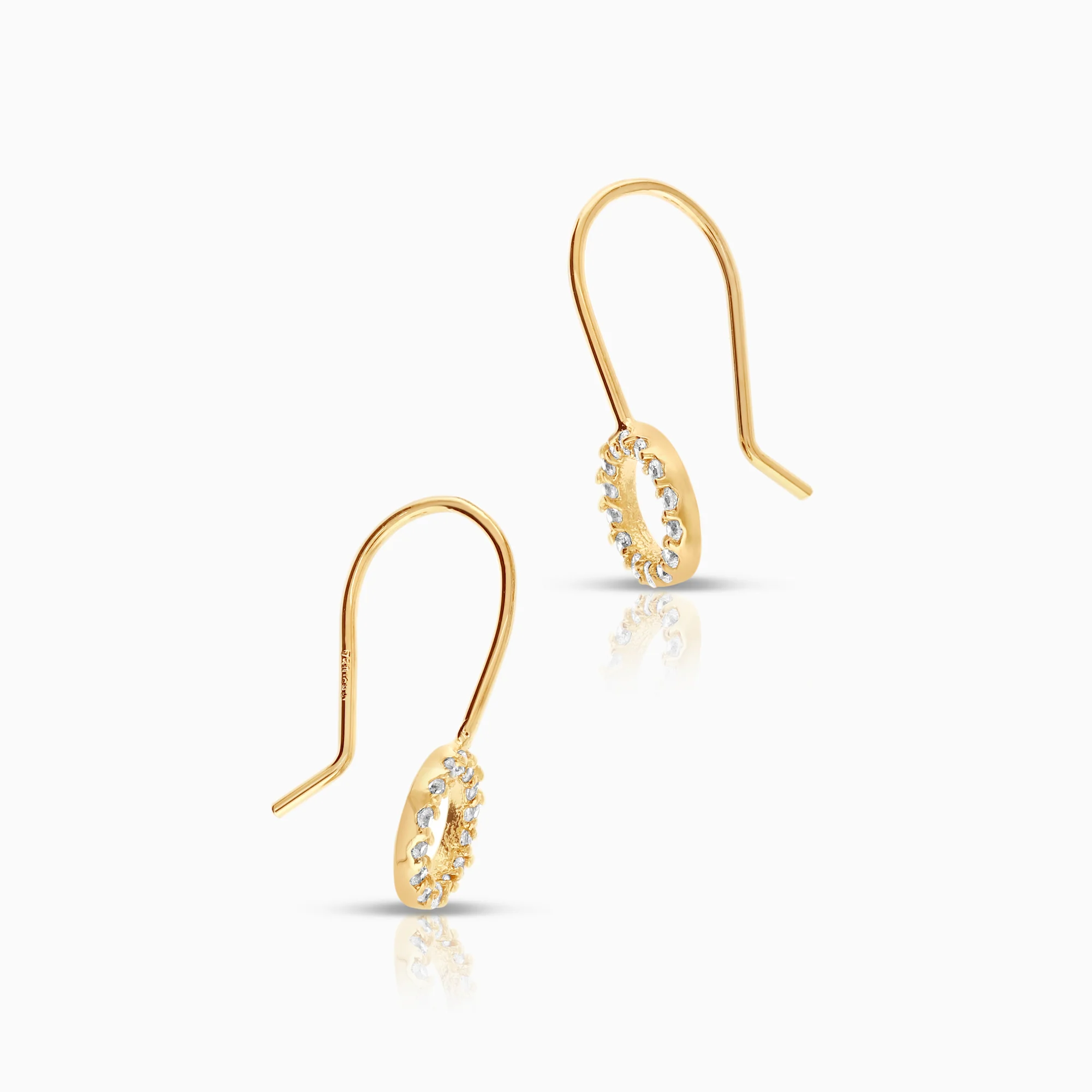 Gold earrings cubic zirconia 0.90g 18K gold - Image 2