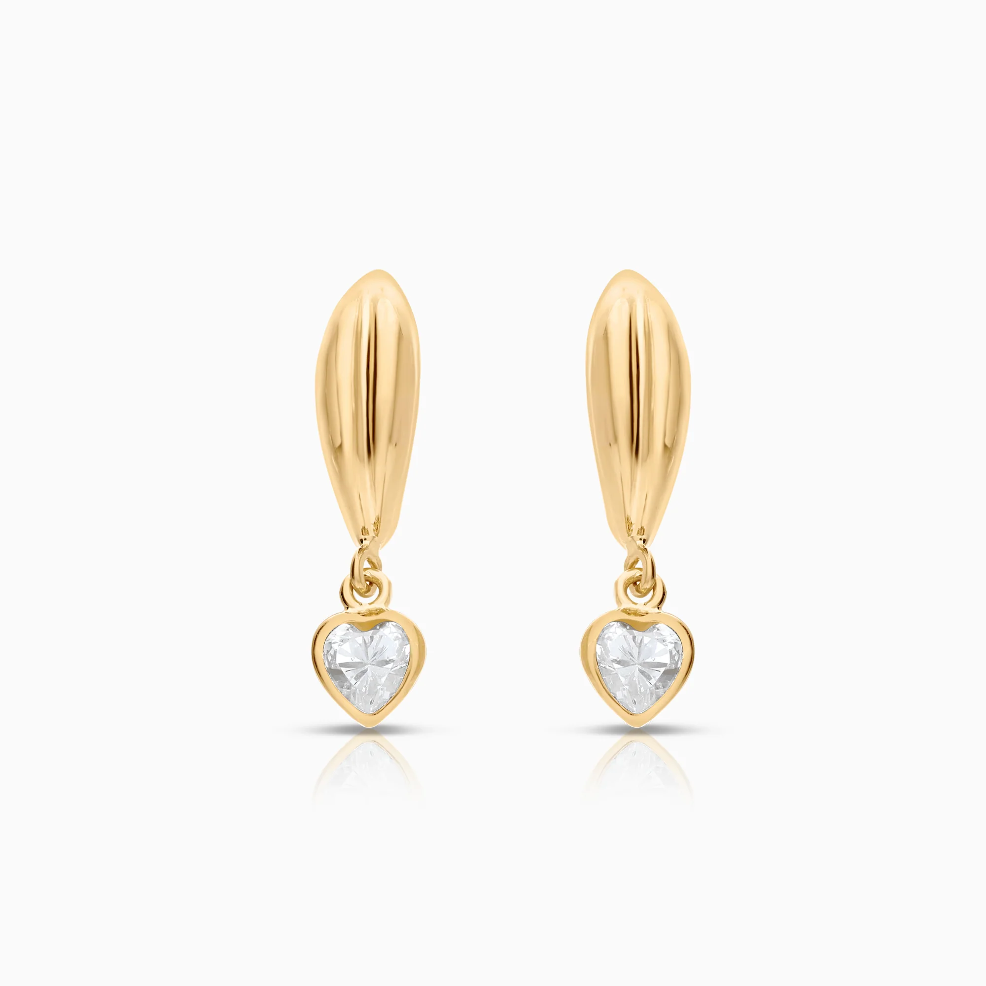 Gold earrings cubic zirconia 0.91g 18K gold