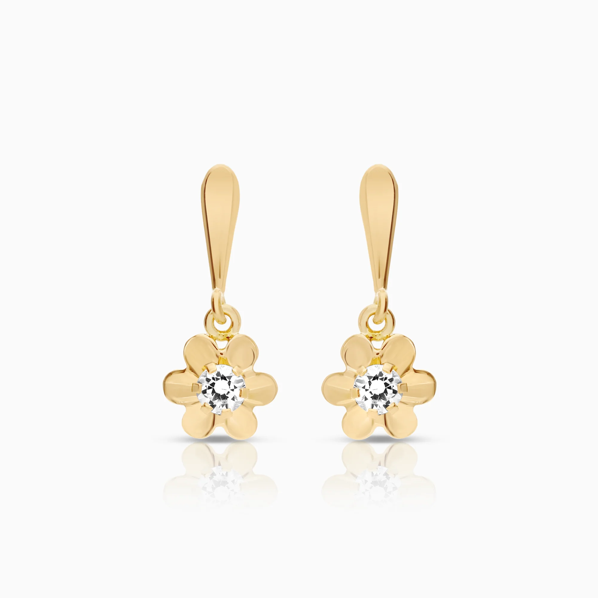 Gold earrings cubic zirconia 1.07g 18K gold