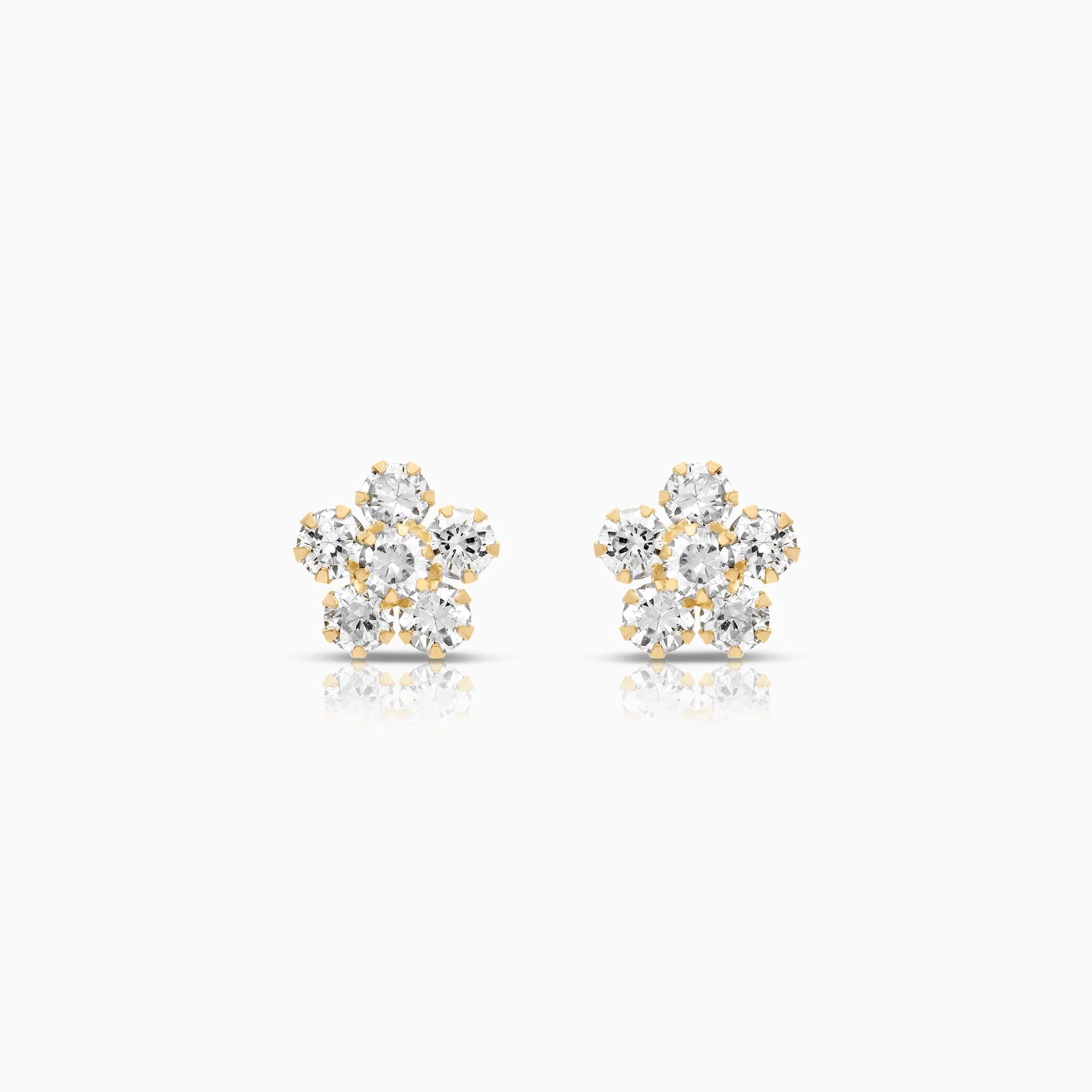 Gold earrings cubic zirconia 1.45g 18K gold