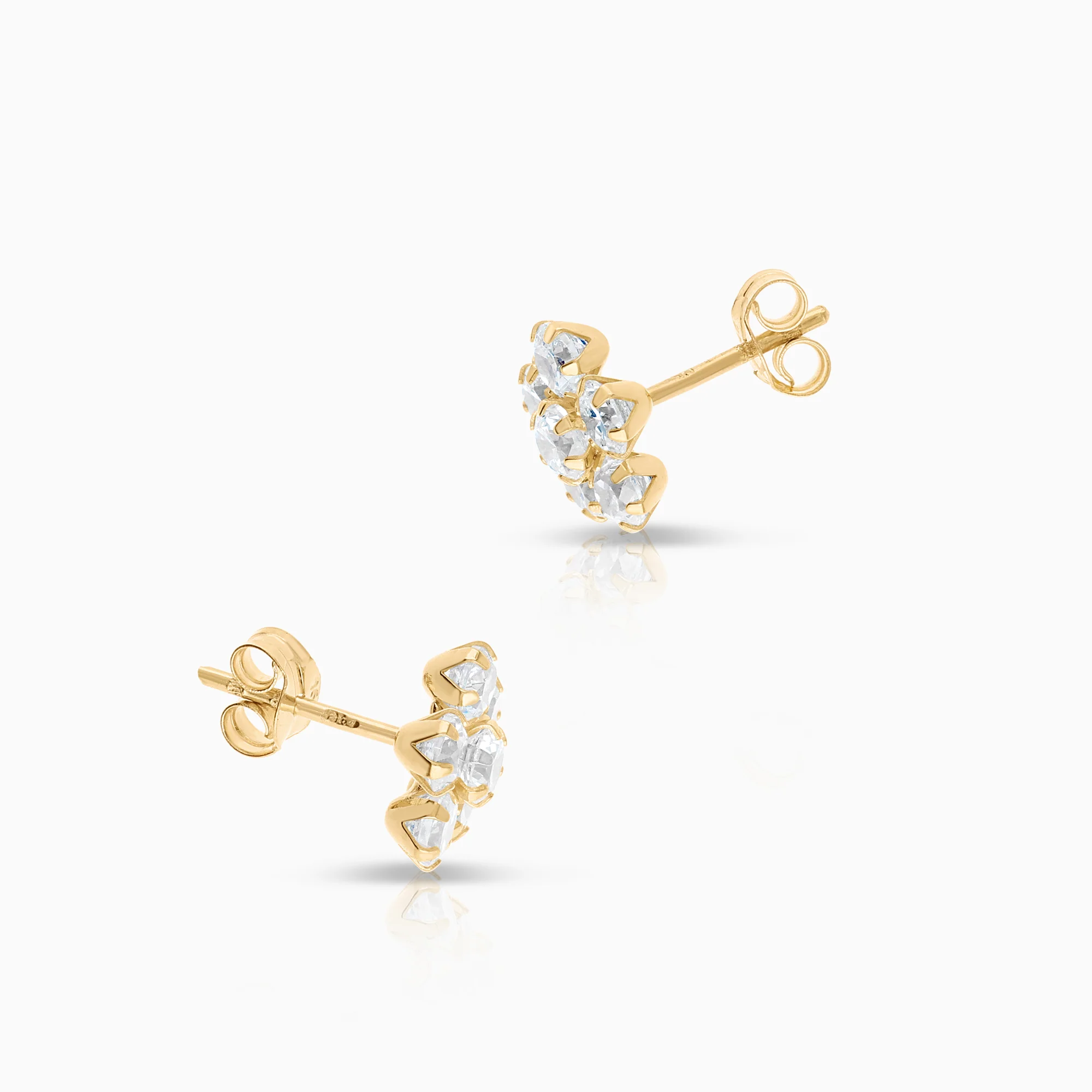 Gold earrings cubic zirconia 1.45g 18K gold - Image 2