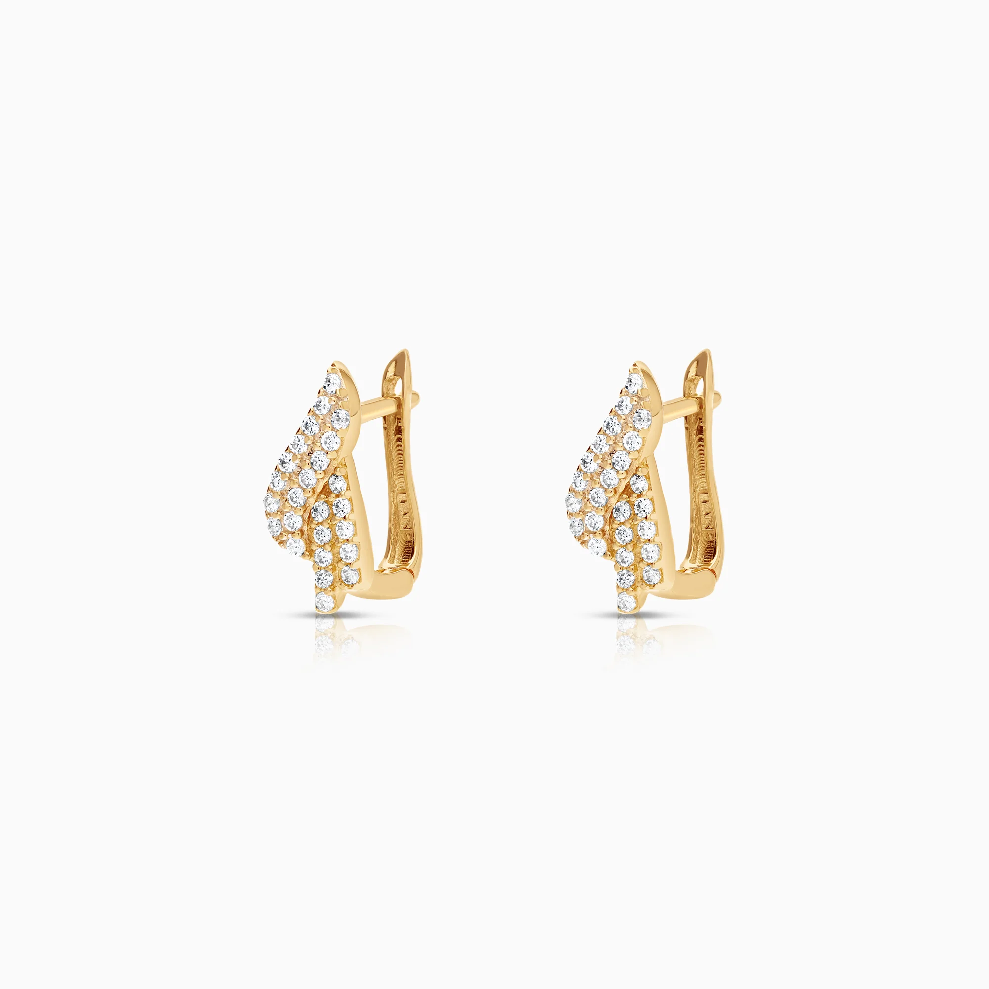 Gold earrings cubic zirconia 2.88g 14K gold