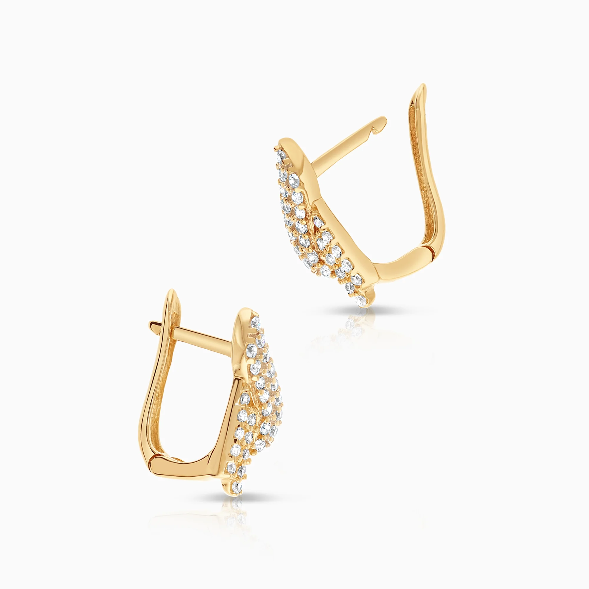Gold earrings cubic zirconia 2.88g 14K gold - Image 2