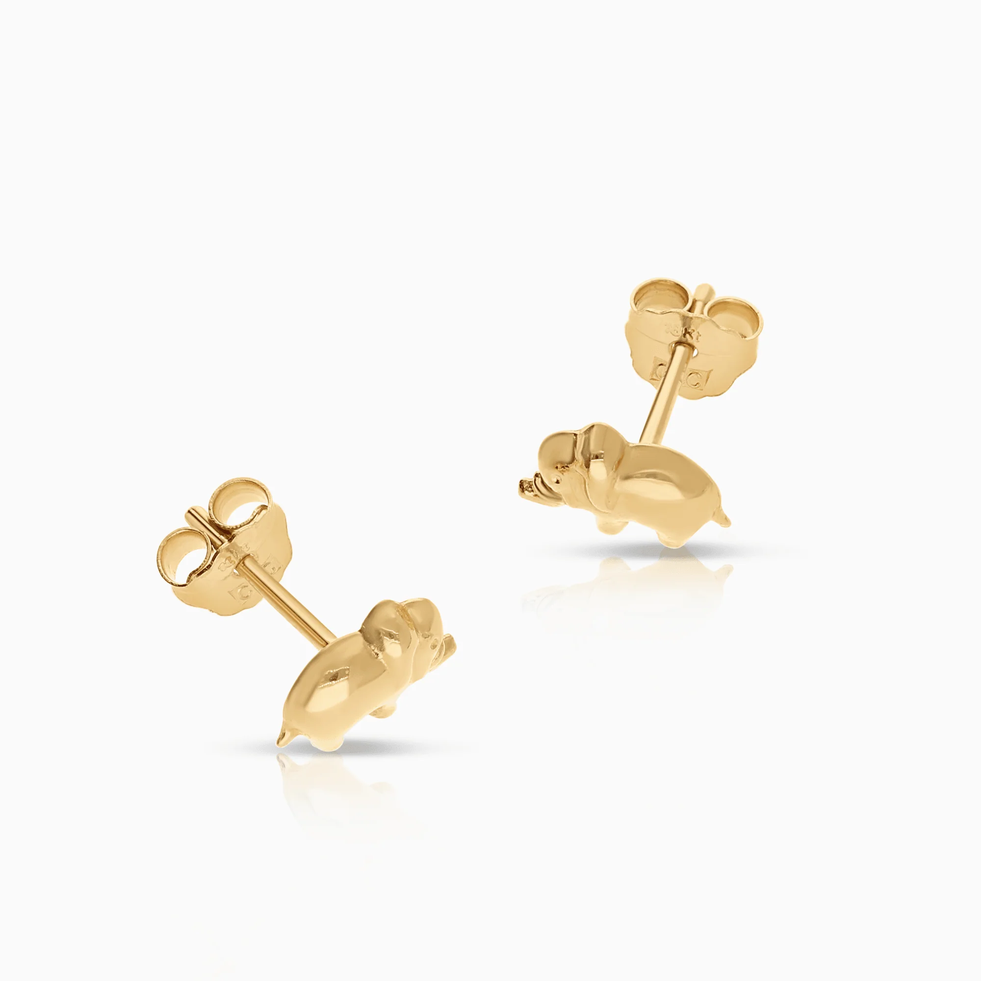 Gold elephant earrings 0.46g 18K gold - Image 2