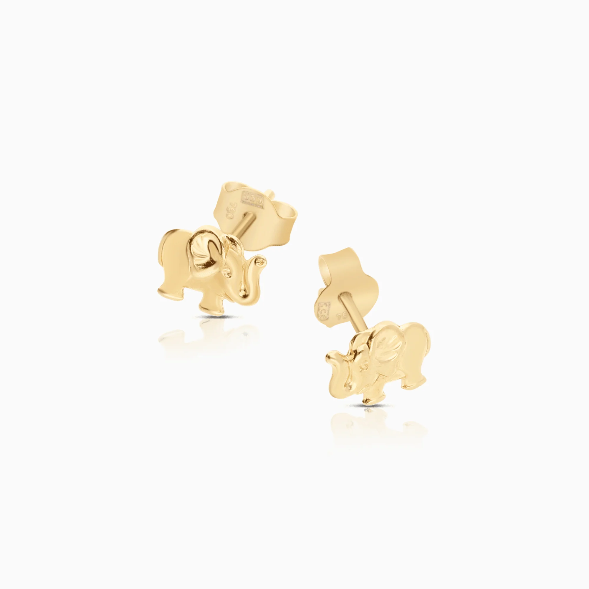 Gold earrings elephants 0.82g 18K gold - Image 2