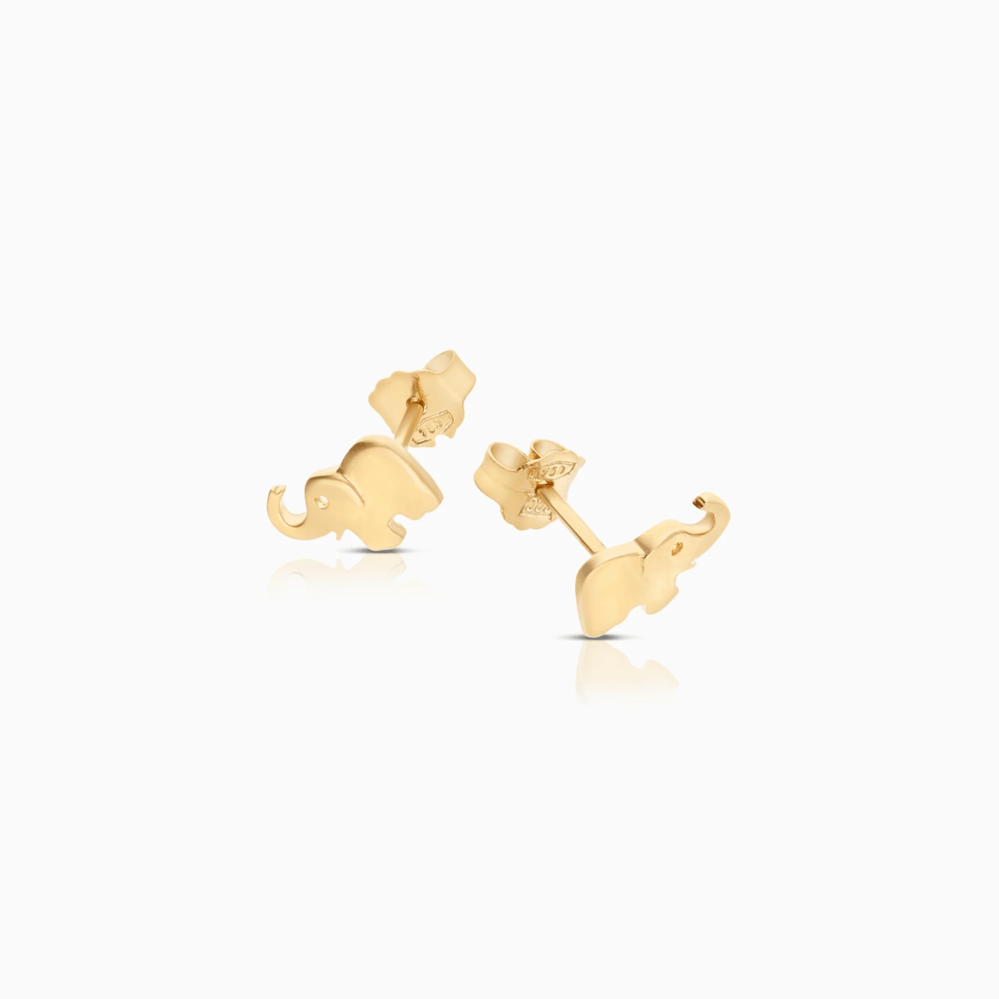 Gold elephant earrings 0.84g 18K gold - Image 2