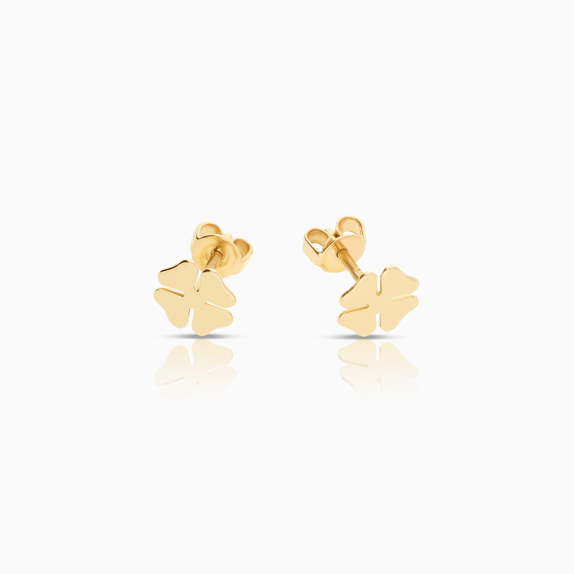 Gold Clover Earrings 1.03g 18K Gold - Image 2