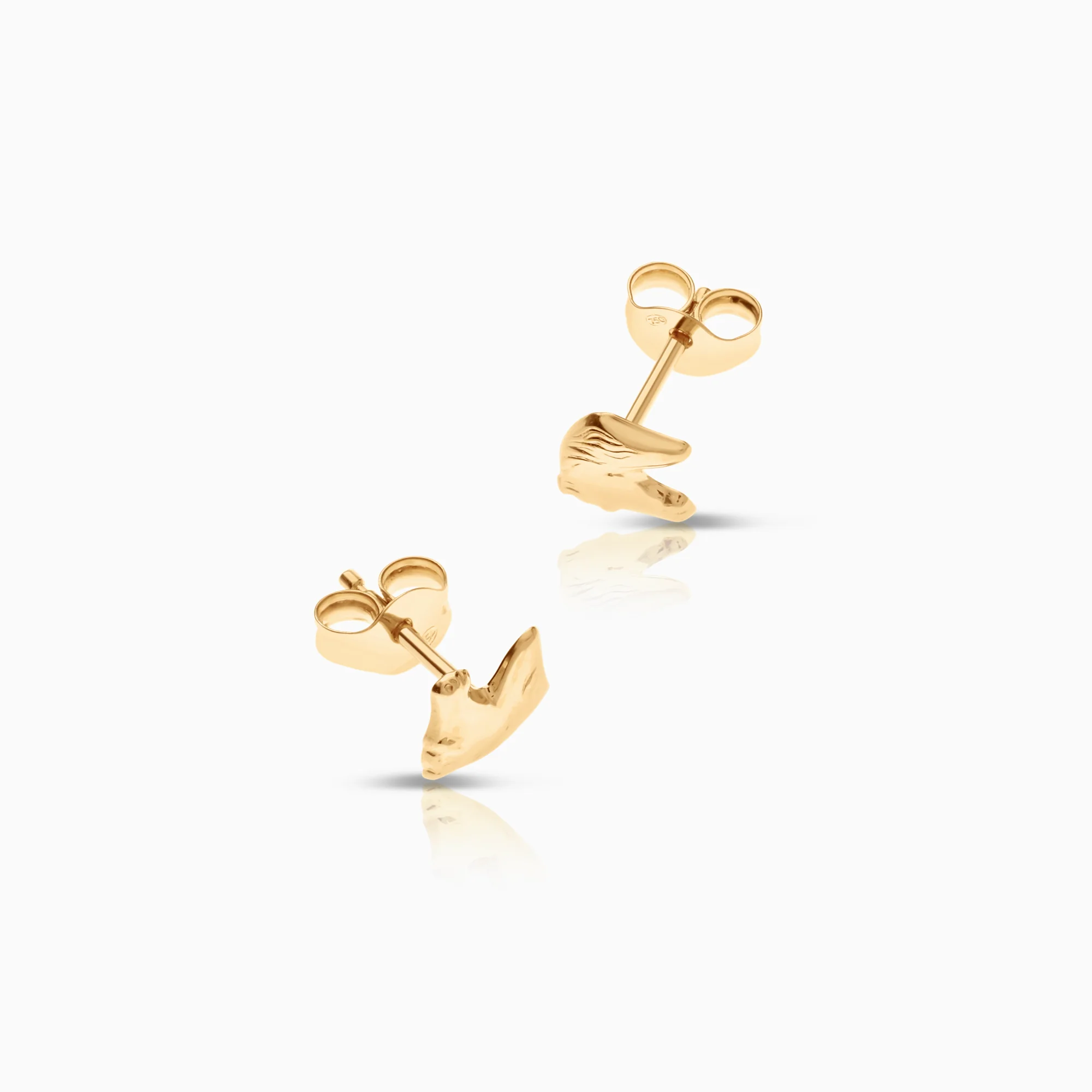 Gold earrings horse 0.49g 18K gold - Image 2