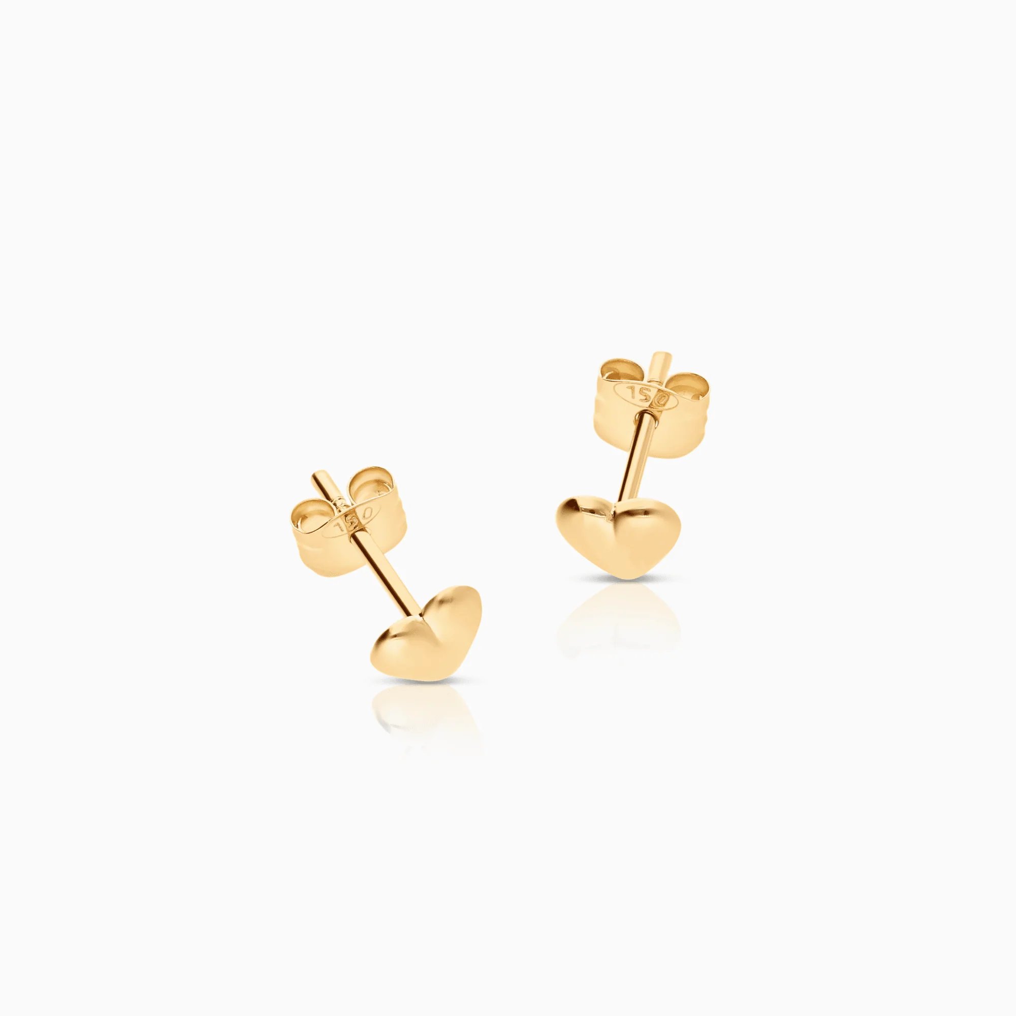 Gold earrings hearts 0.48g 18K gold - Image 2