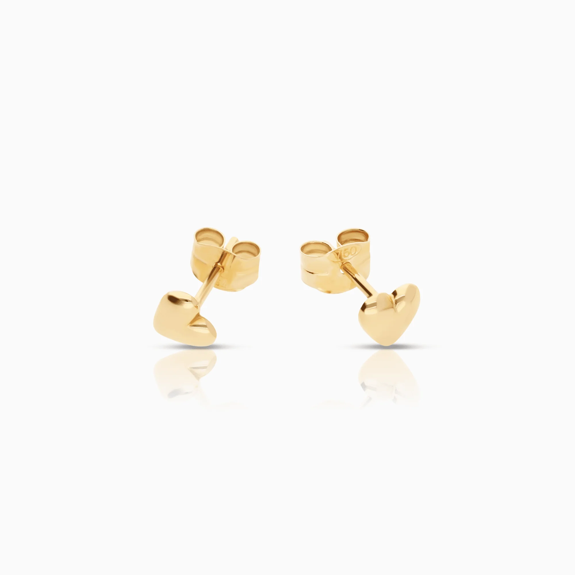 Gold earrings hearts 0.48g 18K gold - Image 2