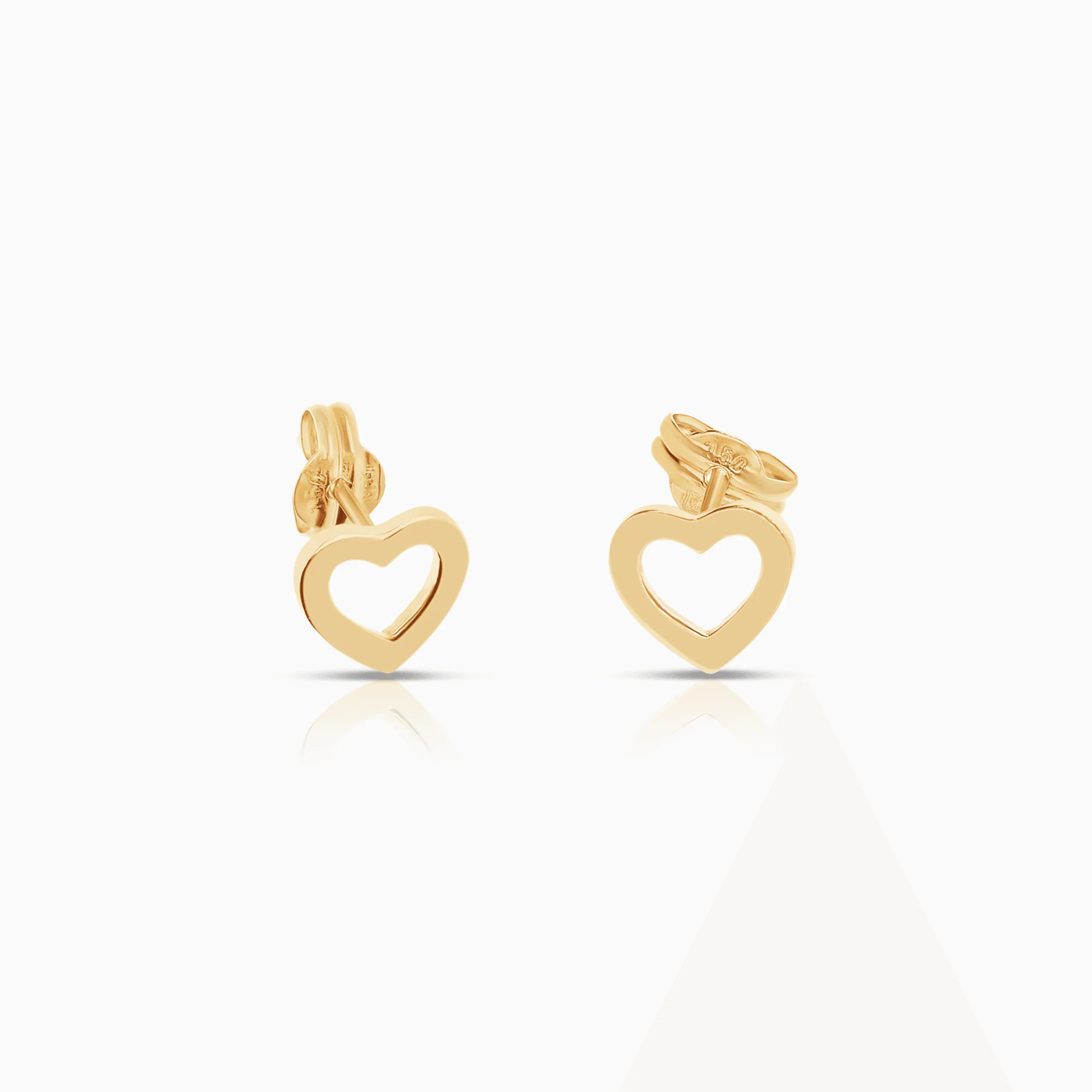 Gold heart earrings 0.65g 18K gold - Image 2