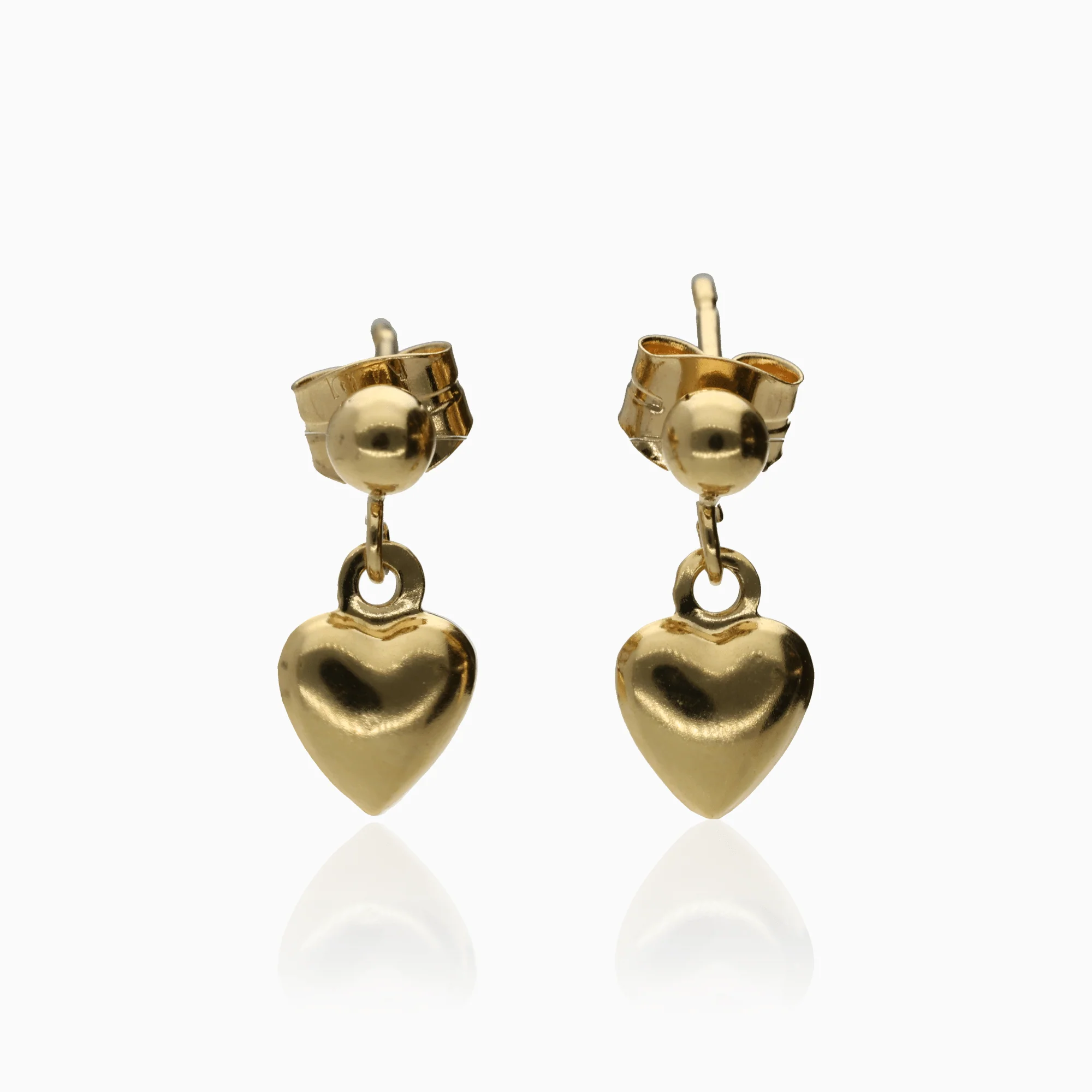 Gold earrings hearts 0.81g 18K gold