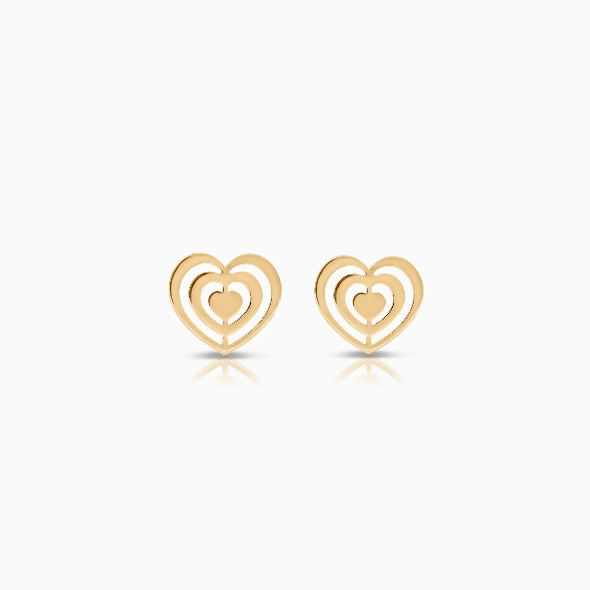Gold earrings hearts 1.05g 18K gold
