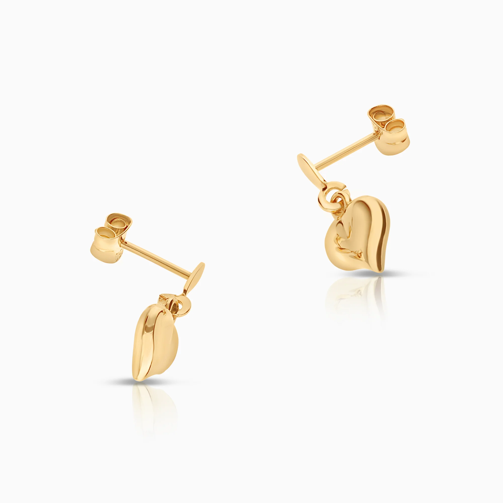 Gold earrings hearts 1.05g 18K gold - Image 2