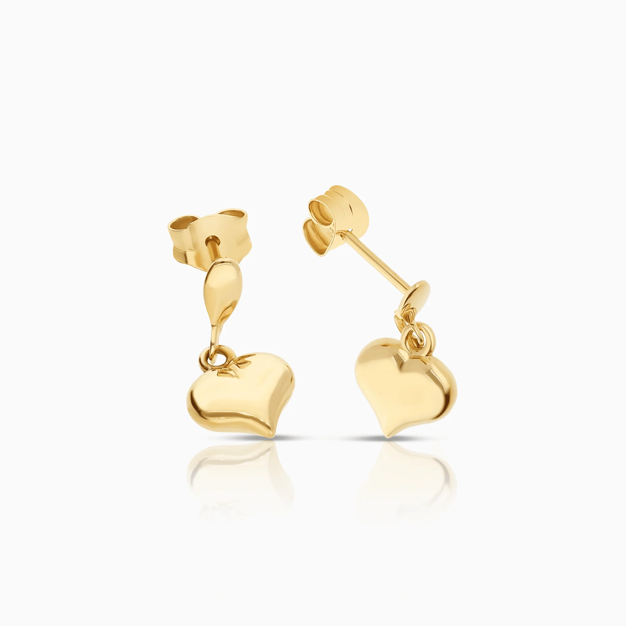 Gold heart earrings 1.10g 18K gold - Image 2