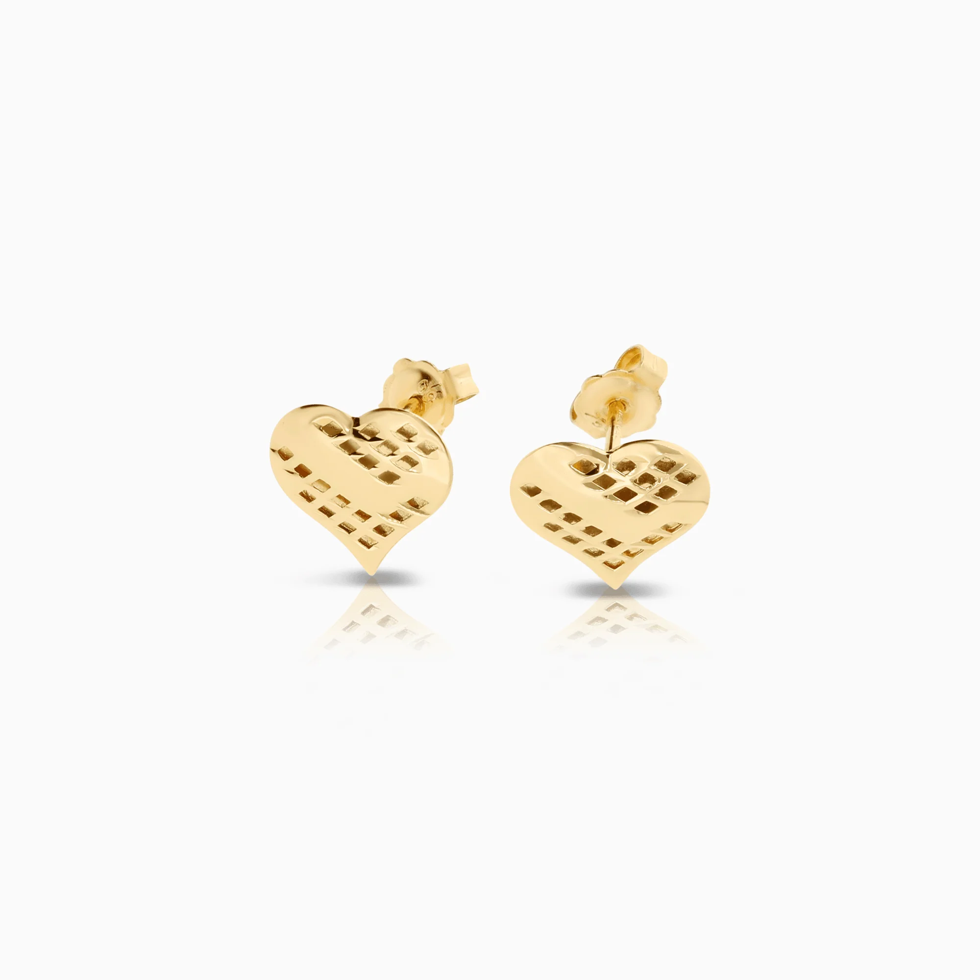 Gold earrings hearts 1.26g 18K gold - Image 2