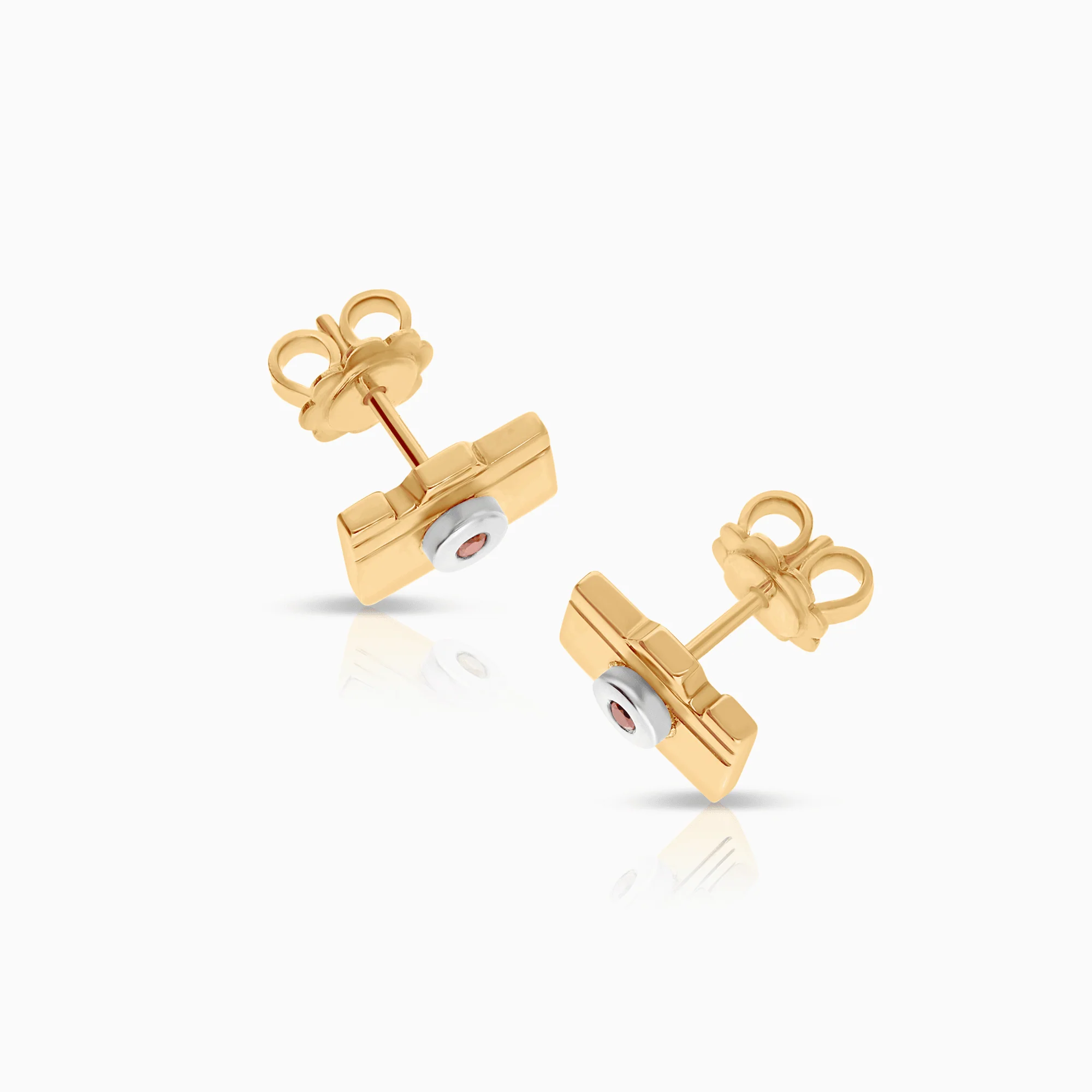 Gold earrings camera 5.39g 18K gold - Image 2