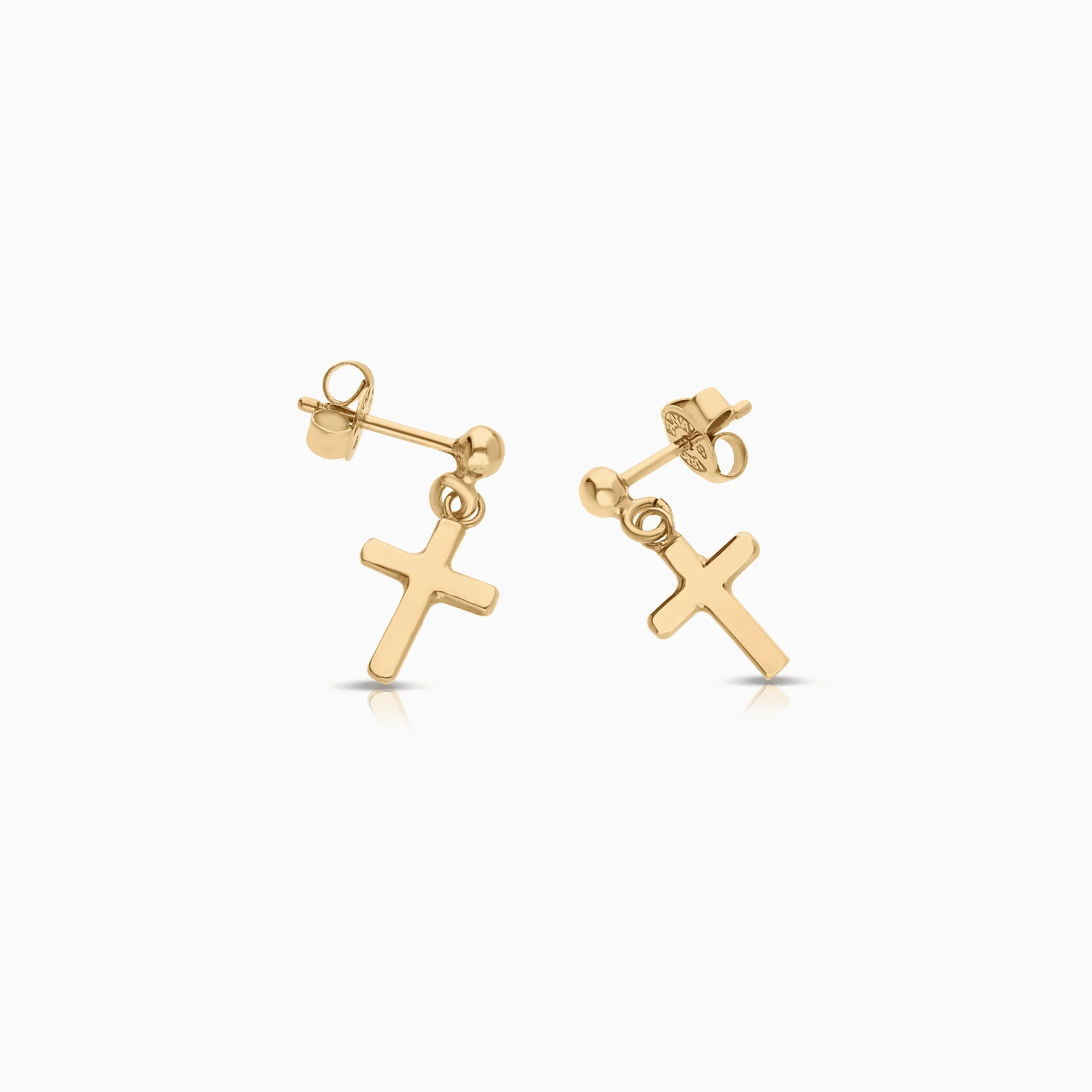 Gold earrings cross 2.04g 18K gold - Image 2