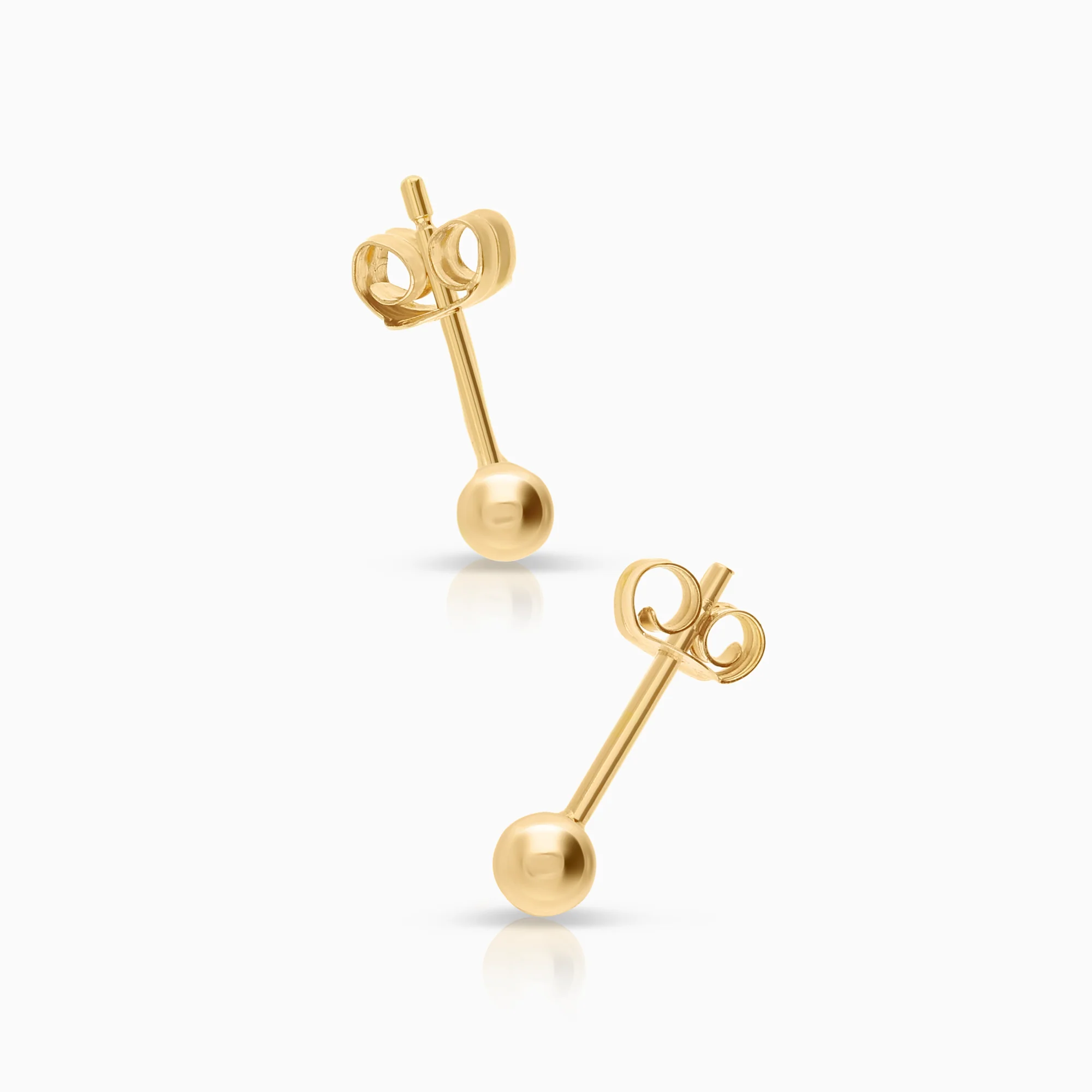Gold stud earrings ball 0.34g 18K gold - Image 2