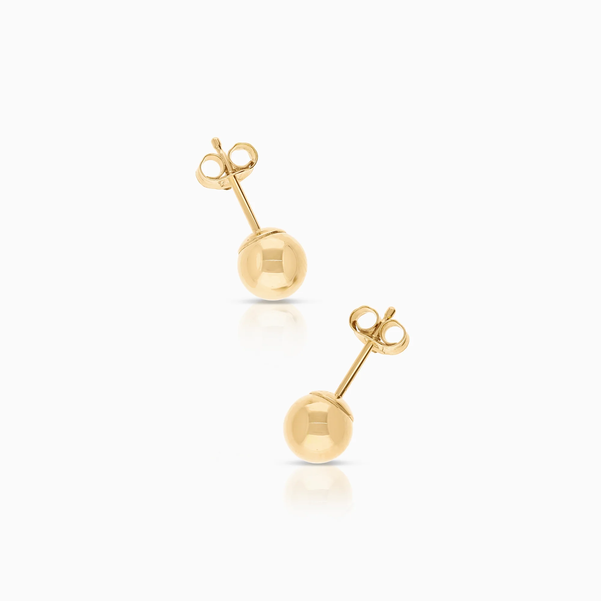 Gold stud earrings ball 0.37g 18K gold - Image 2