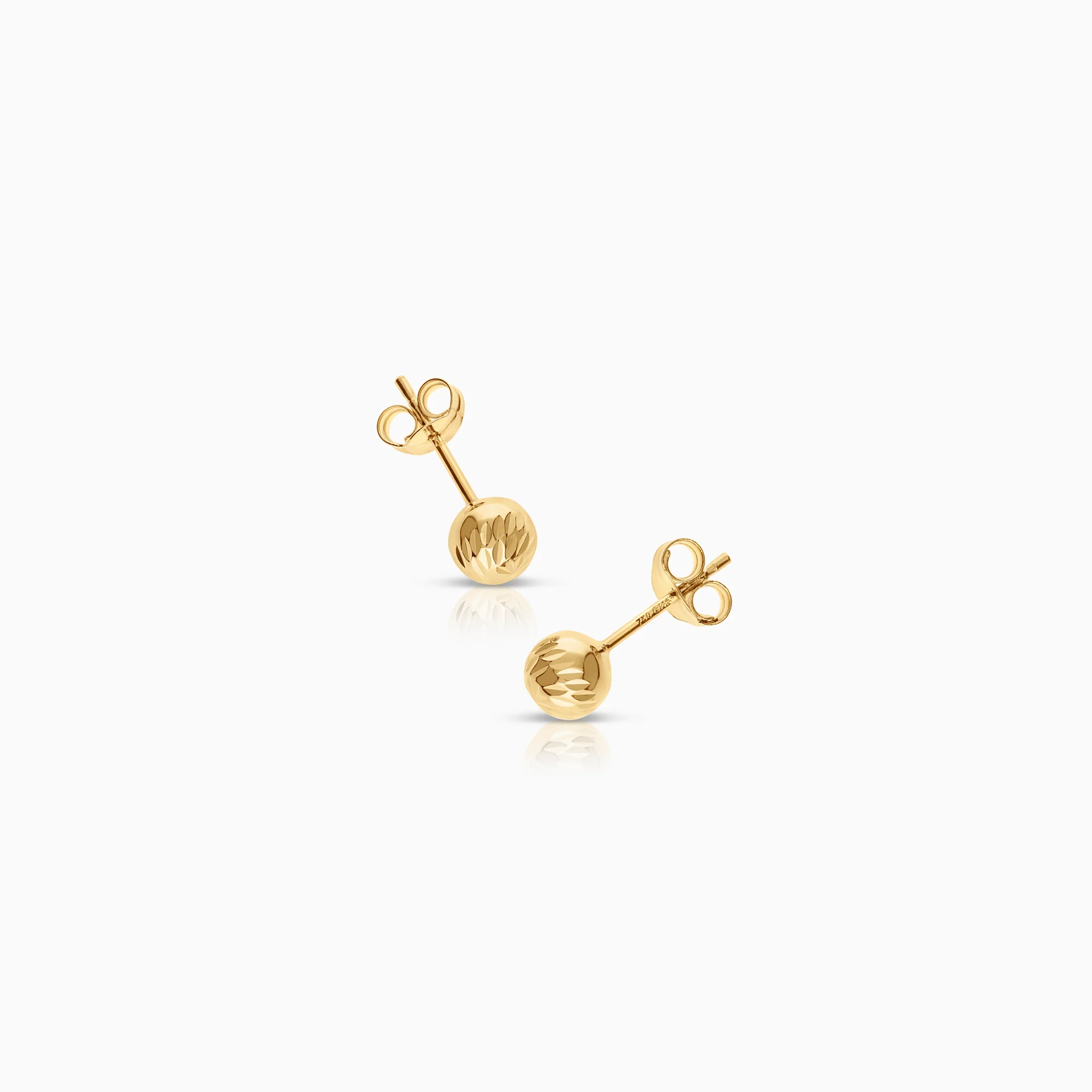 Gold earrings balls 0.48g 18K gold - Image 2