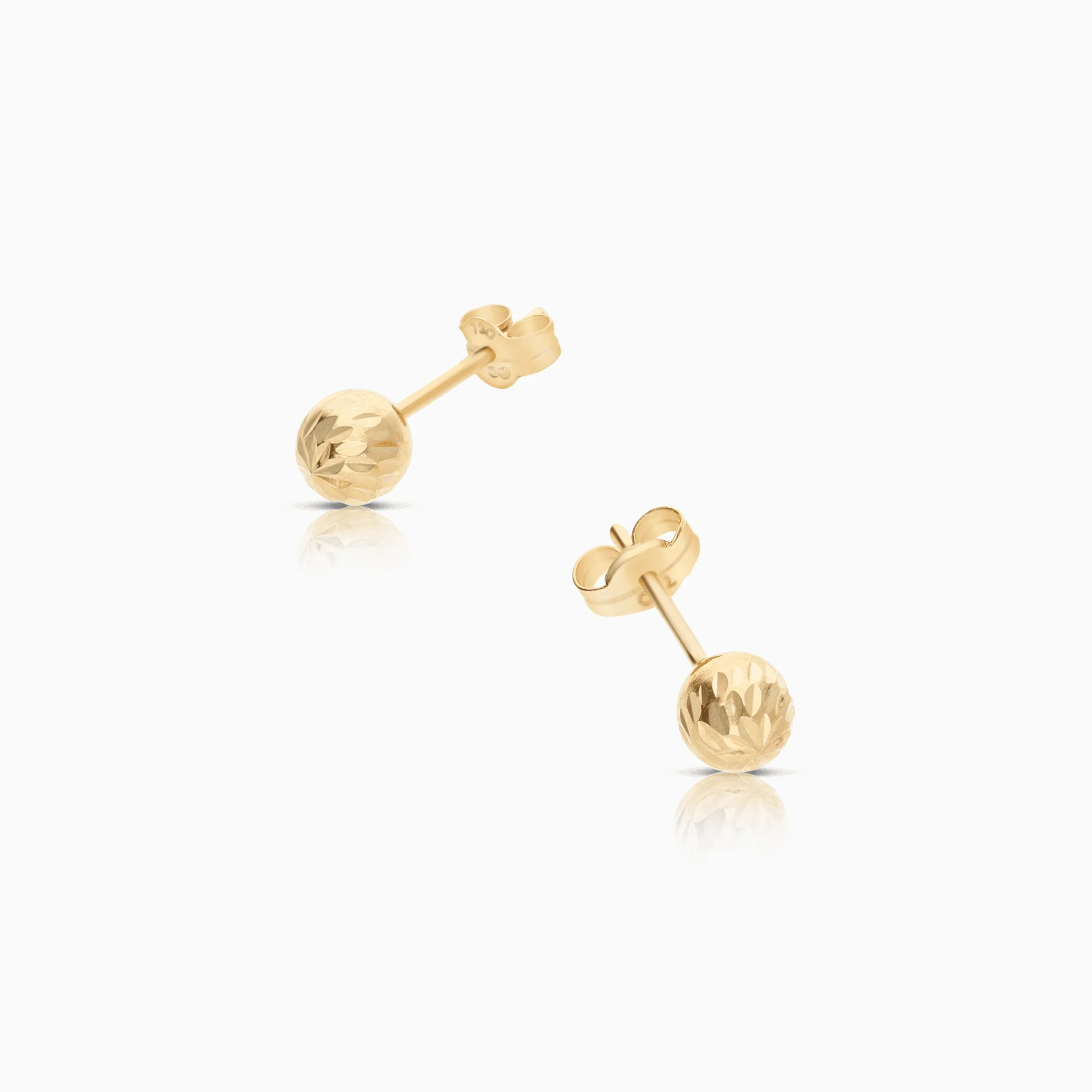 Gold earrings balls 0.65g 18K gold - Image 2