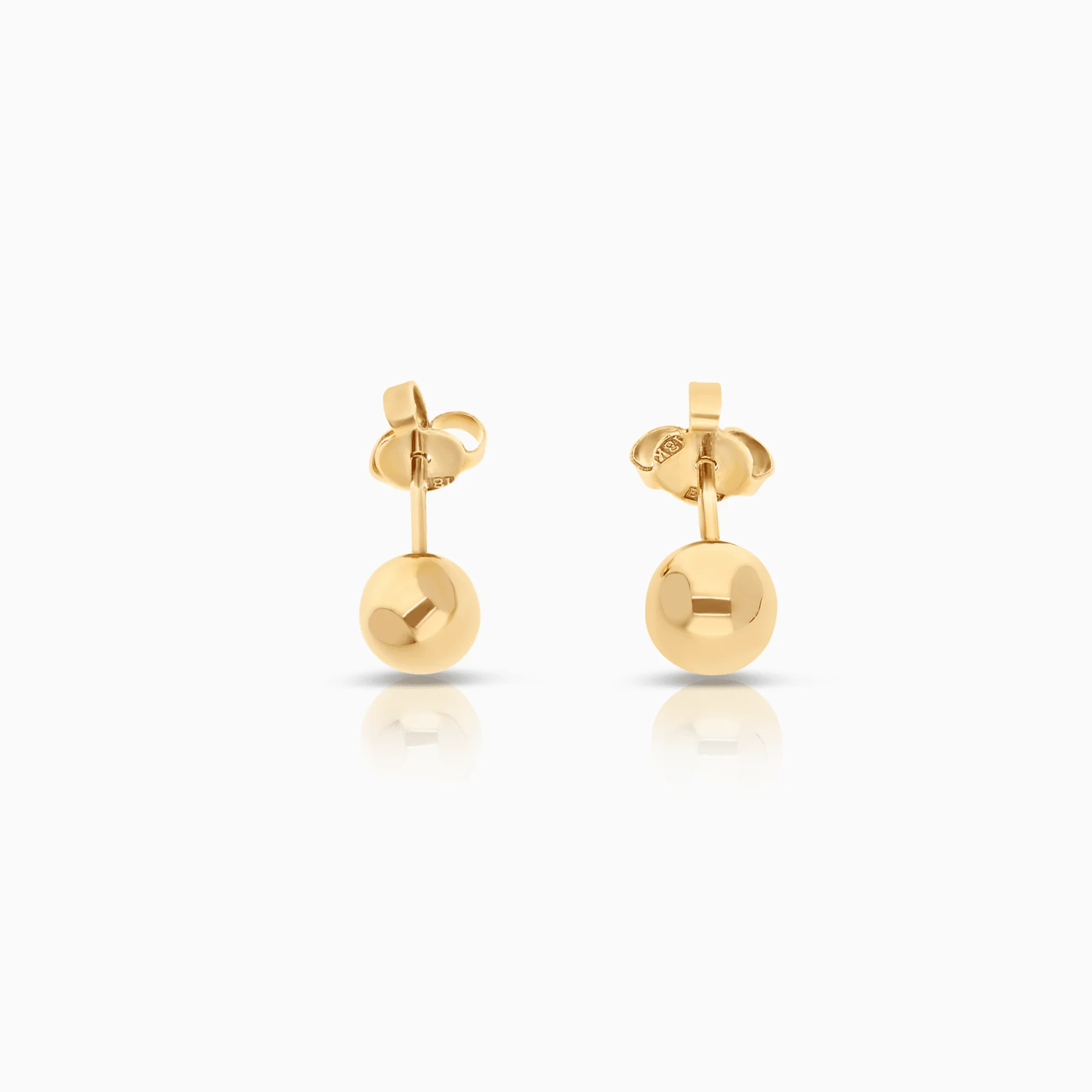 Gold ball earrings 0.92g 18K gold - Image 2