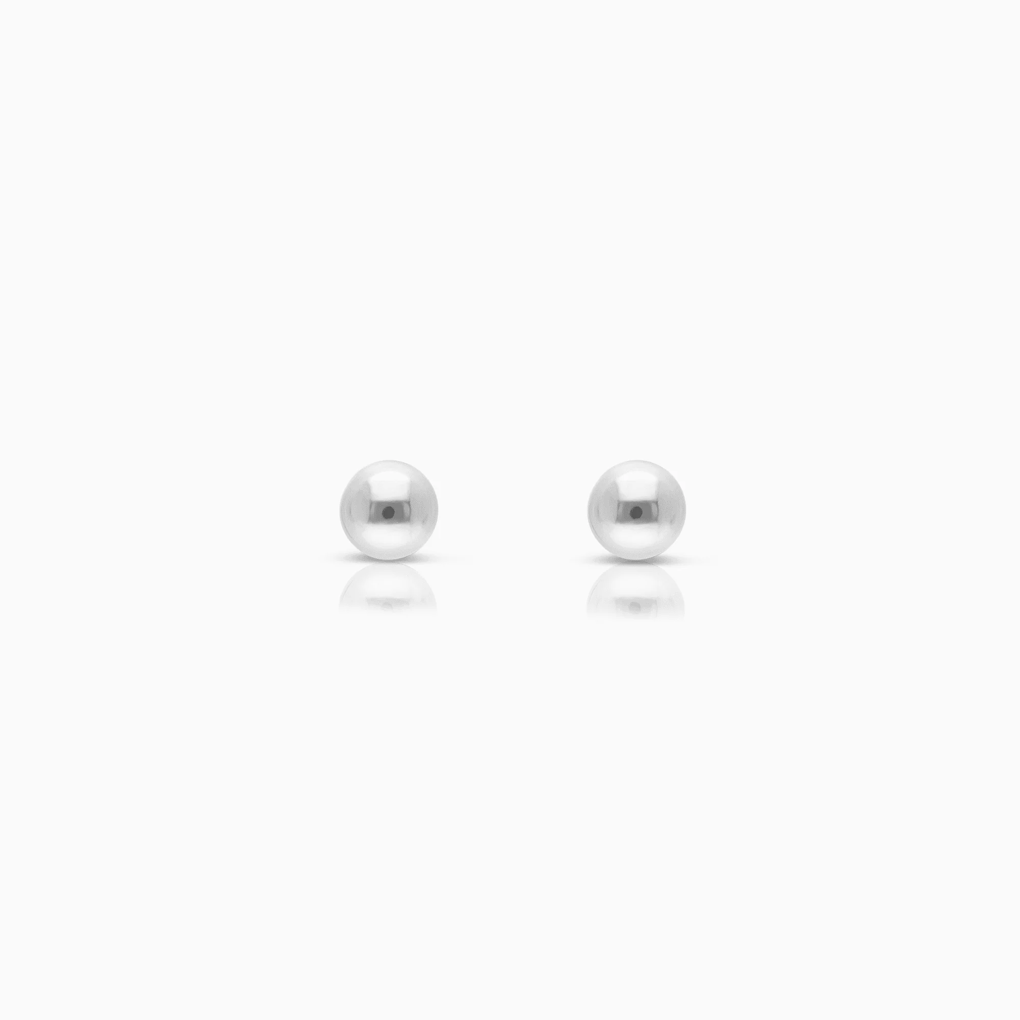 Gold Ball Earrings 1.82g 18K White Gold
