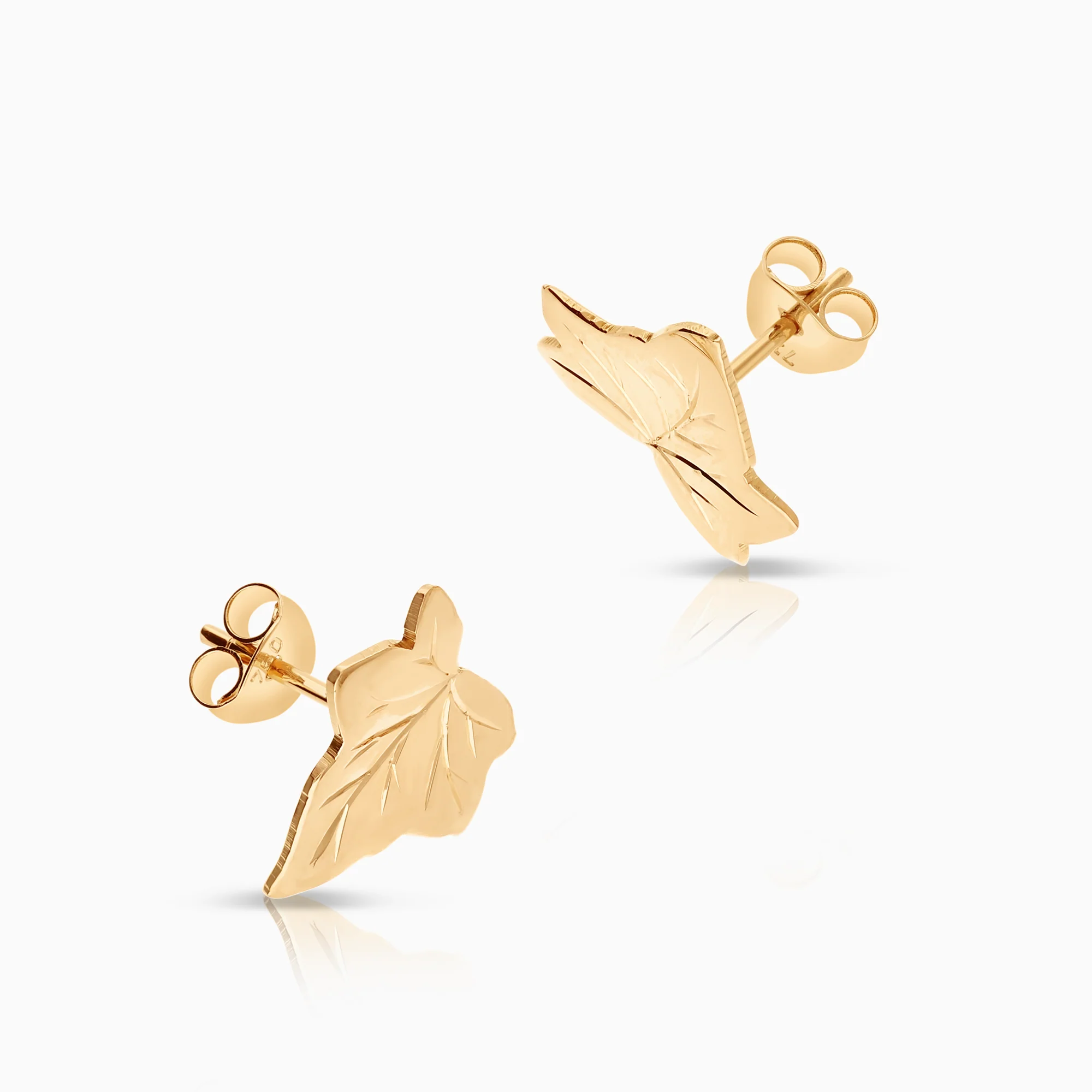 Gold earrings Leaf 2.67g 18K gold - Image 2