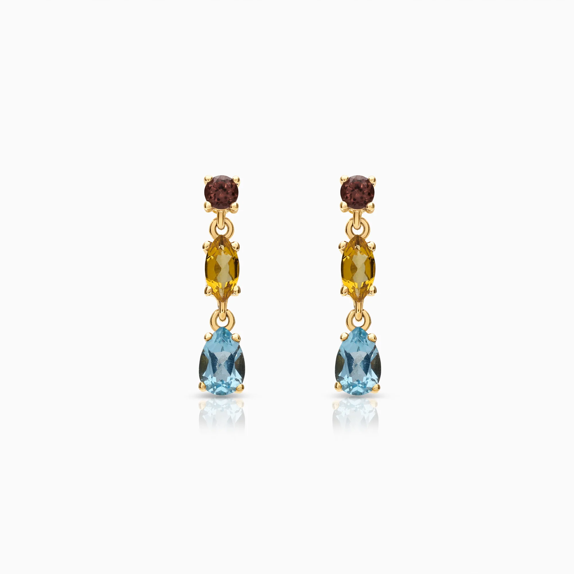 Gold earrings with gemstones 2.59g 18K gold