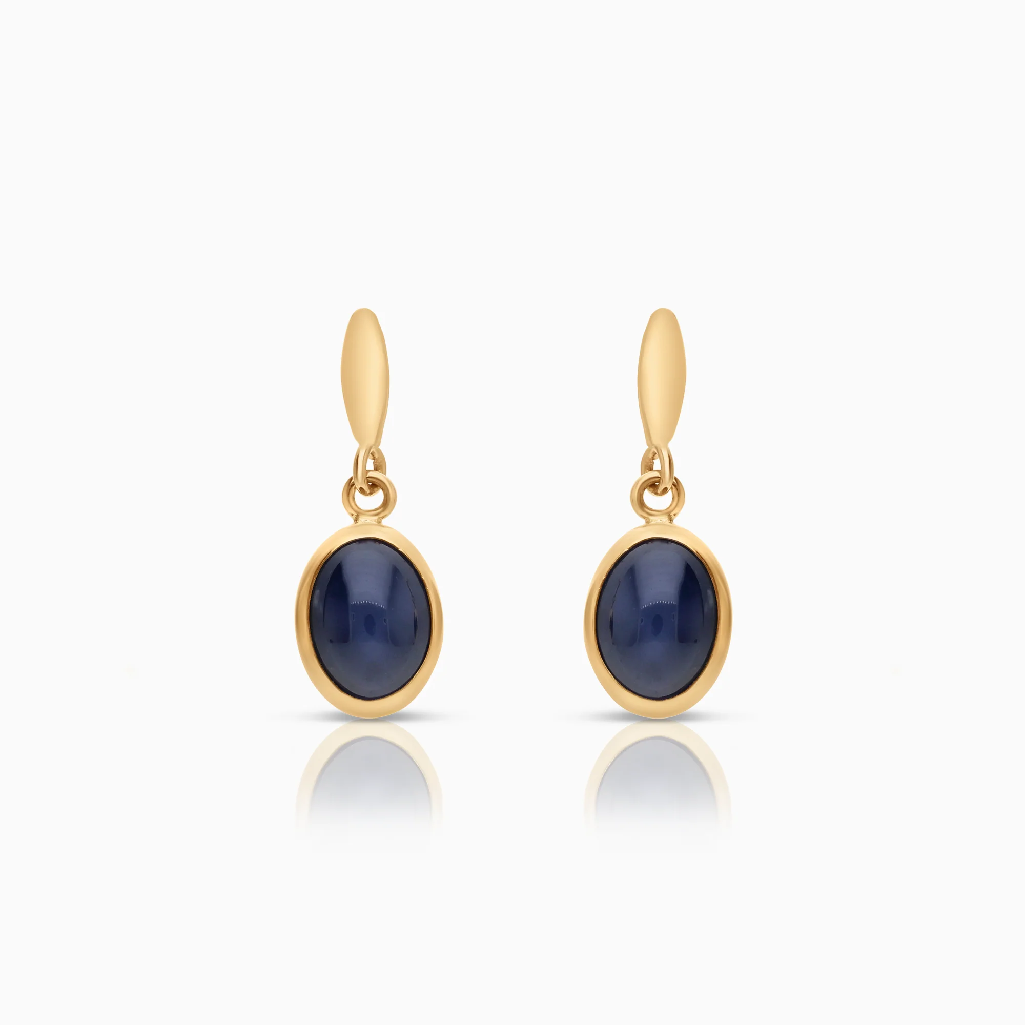 Gold Earrings with Blue Stones 1.49g 18K Gold