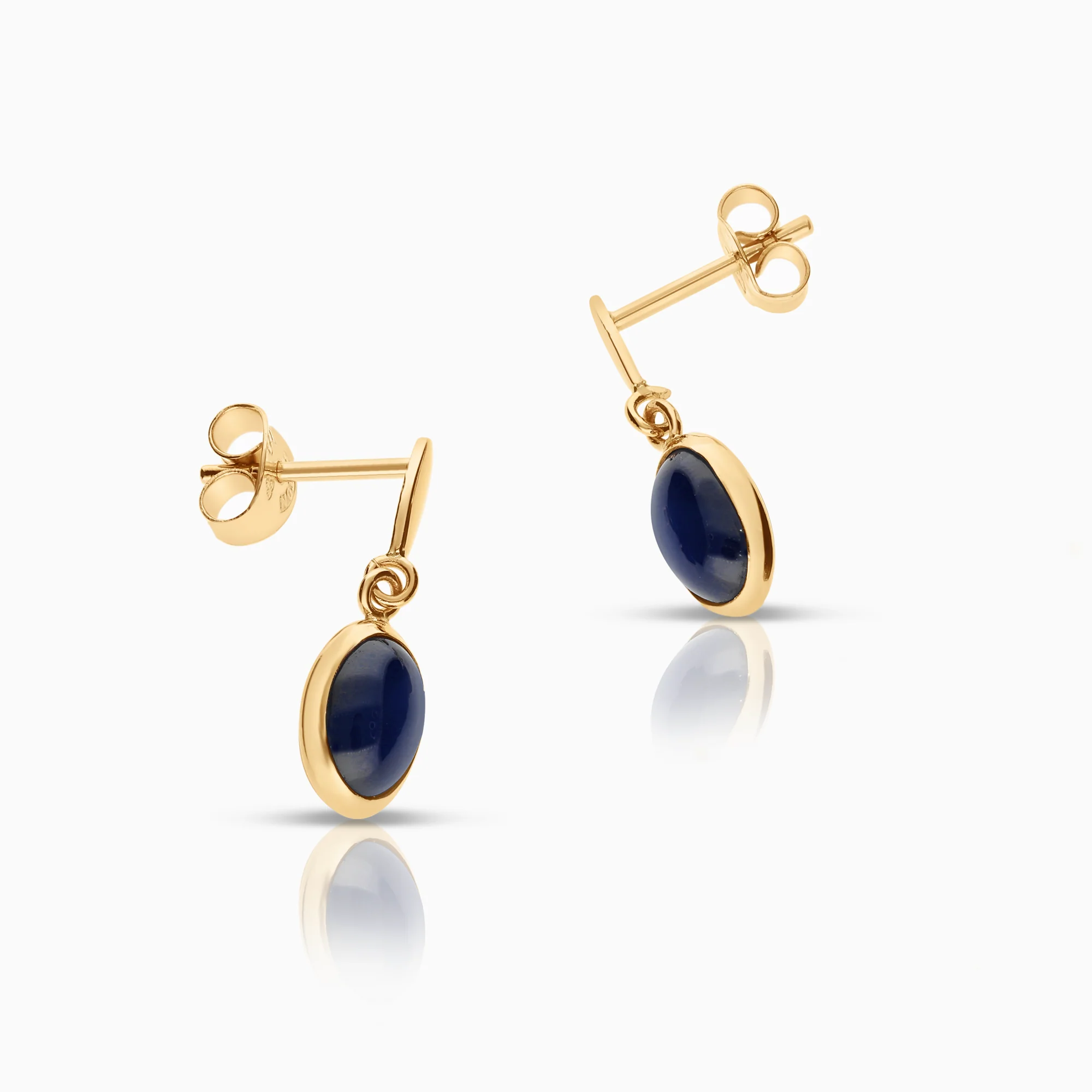 Gold Earrings with Blue Stones 1.49g 18K Gold - Image 2