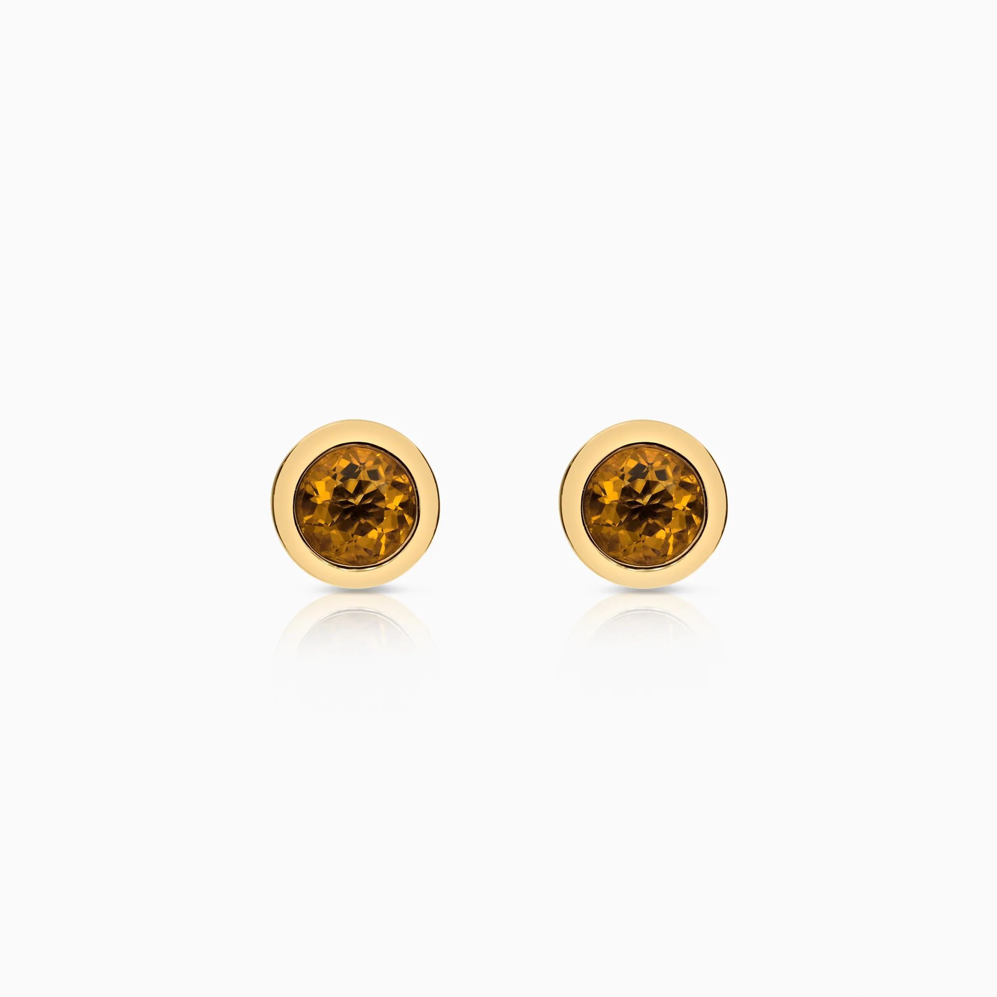 Gold Earrings with Citrines 3.90g 18K Gold