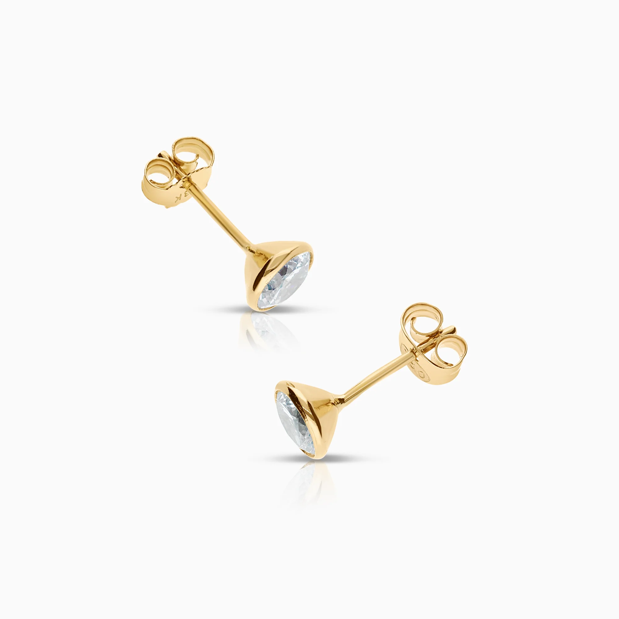 Gold earrings with cubic 0.89g 18K gold - Image 2