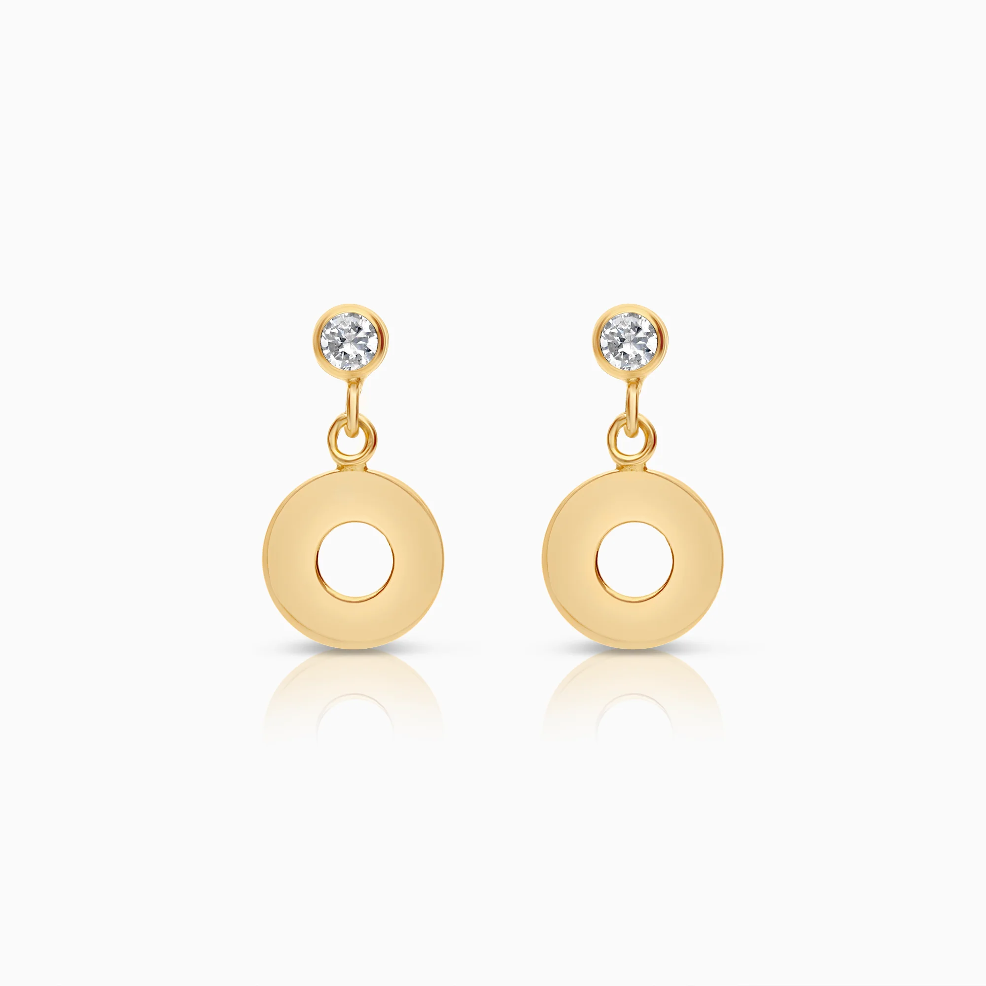 Gold earrings with cubic 1.05g 18K gold