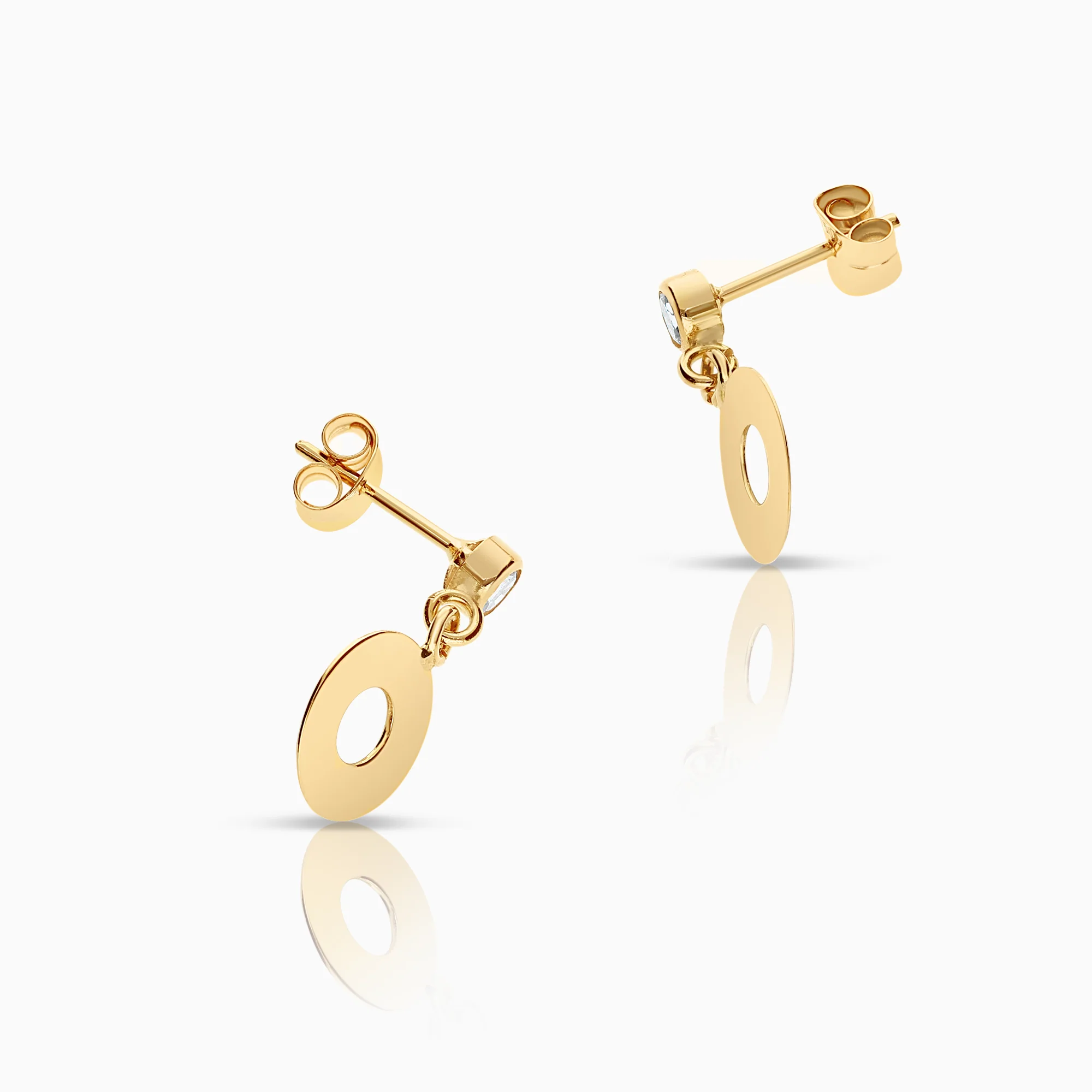 Gold earrings with cubic 1.05g 18K gold - Image 2