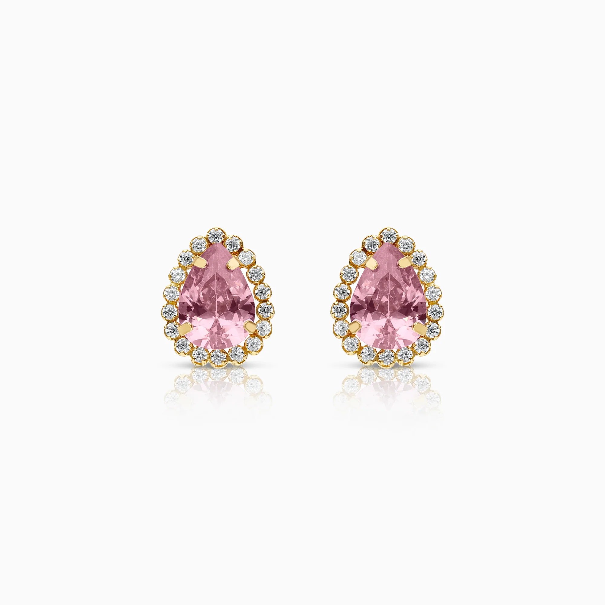Gold Earrings with Cubic Zirconia 1.24g 18K Gold