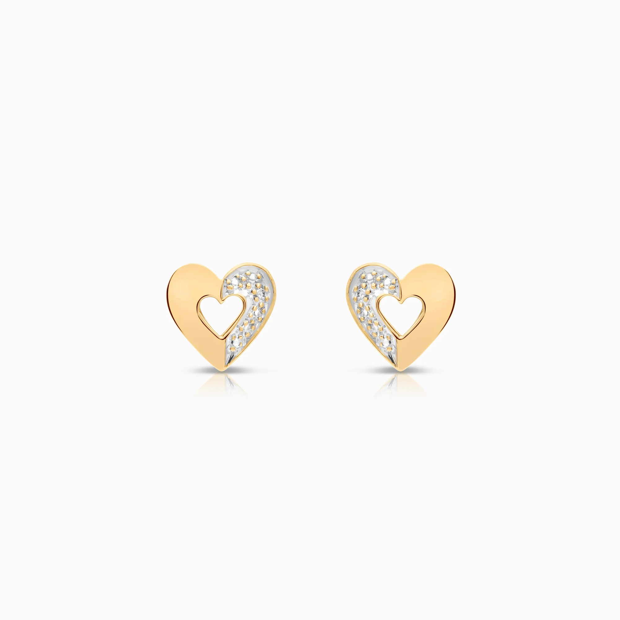 Gold earrings with diamonds 0.01ct 18K gold