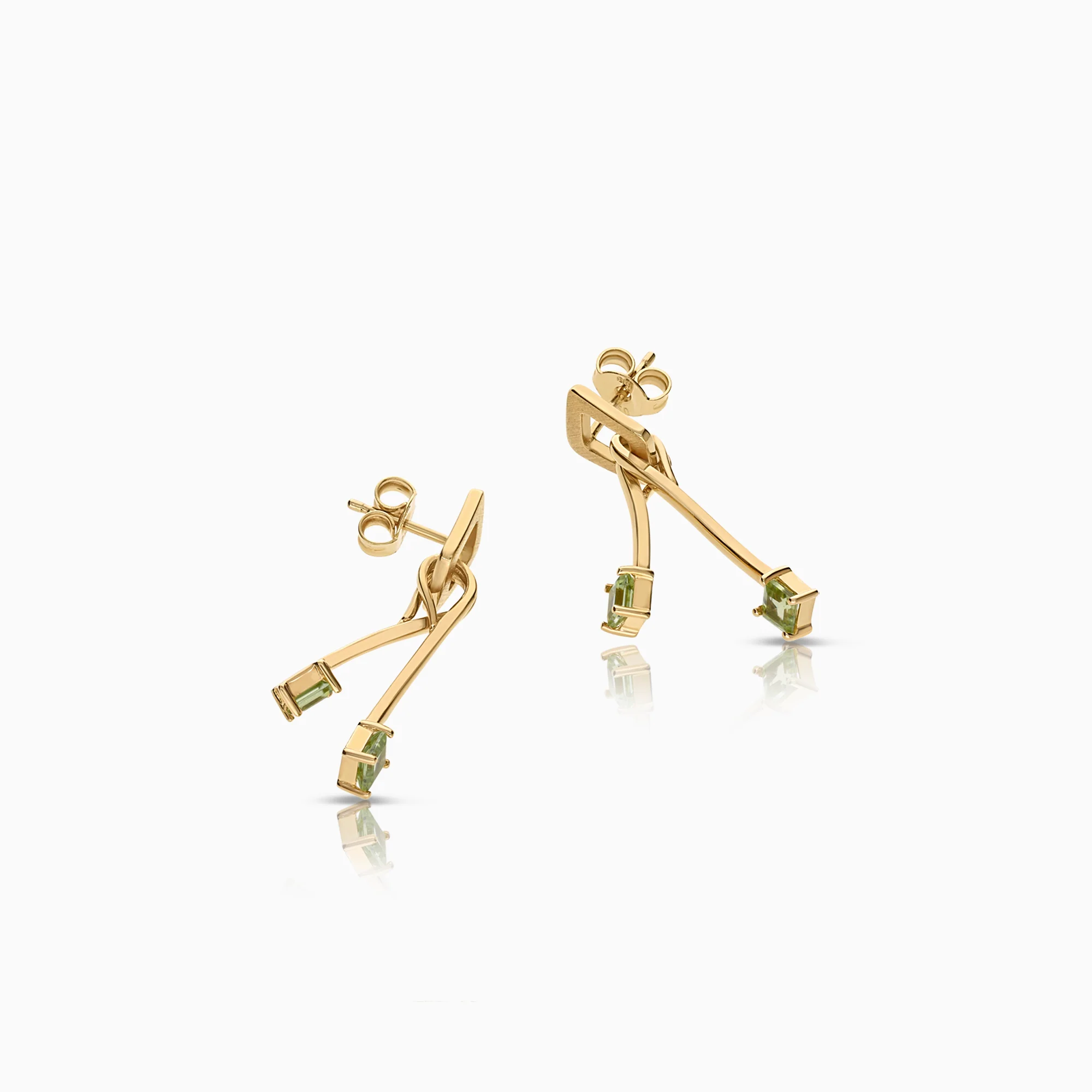 Gold earrings with green peridot 5.30g 18K gold - Image 2