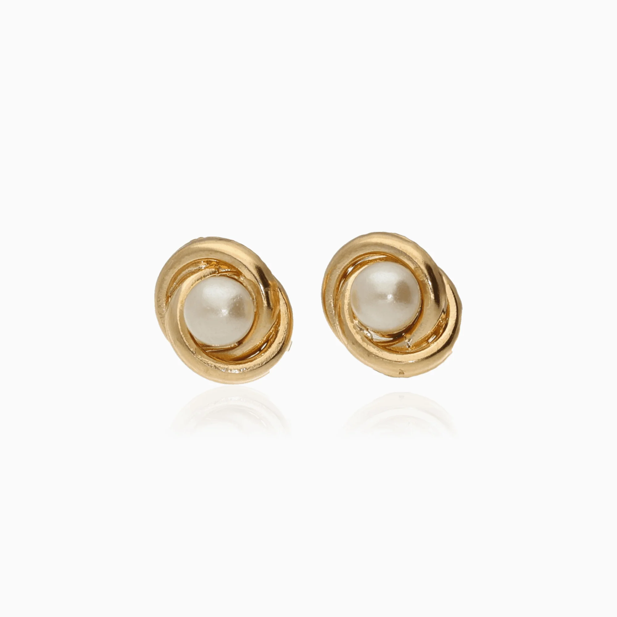 Gold earrings with pearls 0.78g 18K