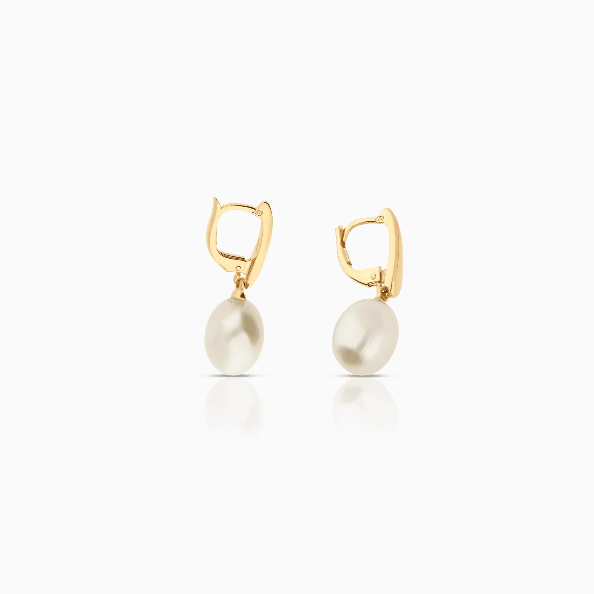 Gold earrings with pearls 3.30g 18K gold - Image 2