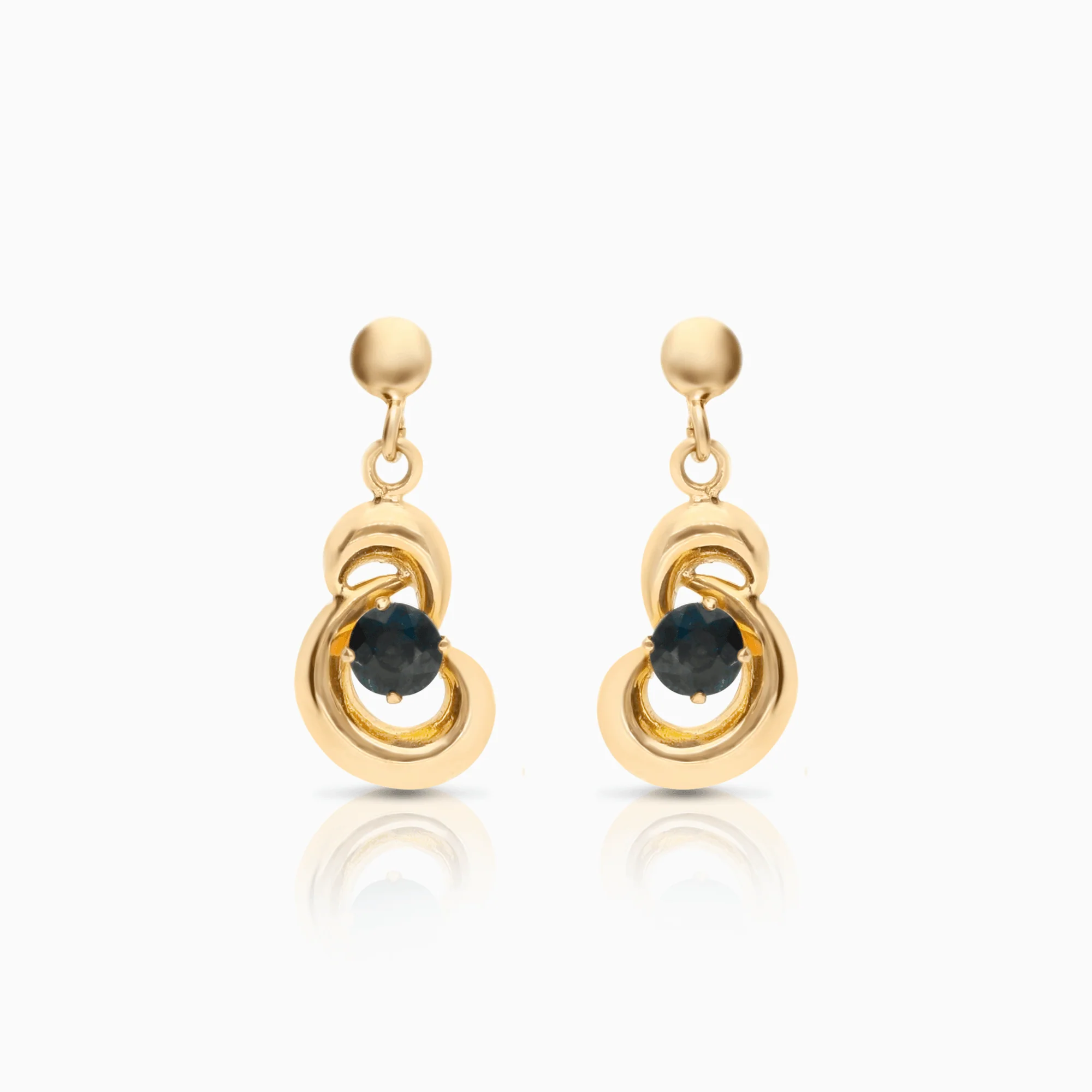 Gold earrings with sapphires 0.80g 18K gold