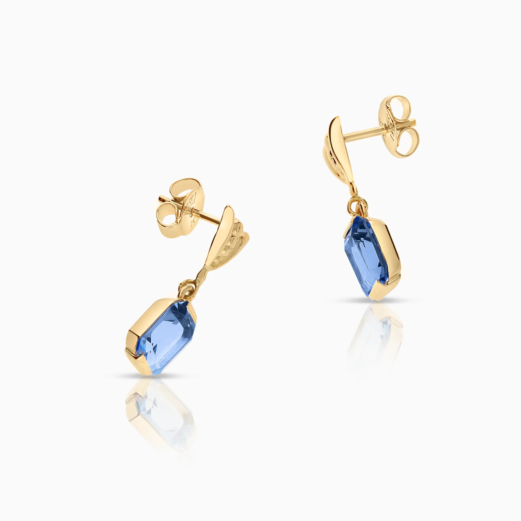 Gold earrings with spinel 2.28g 18K gold - Image 2