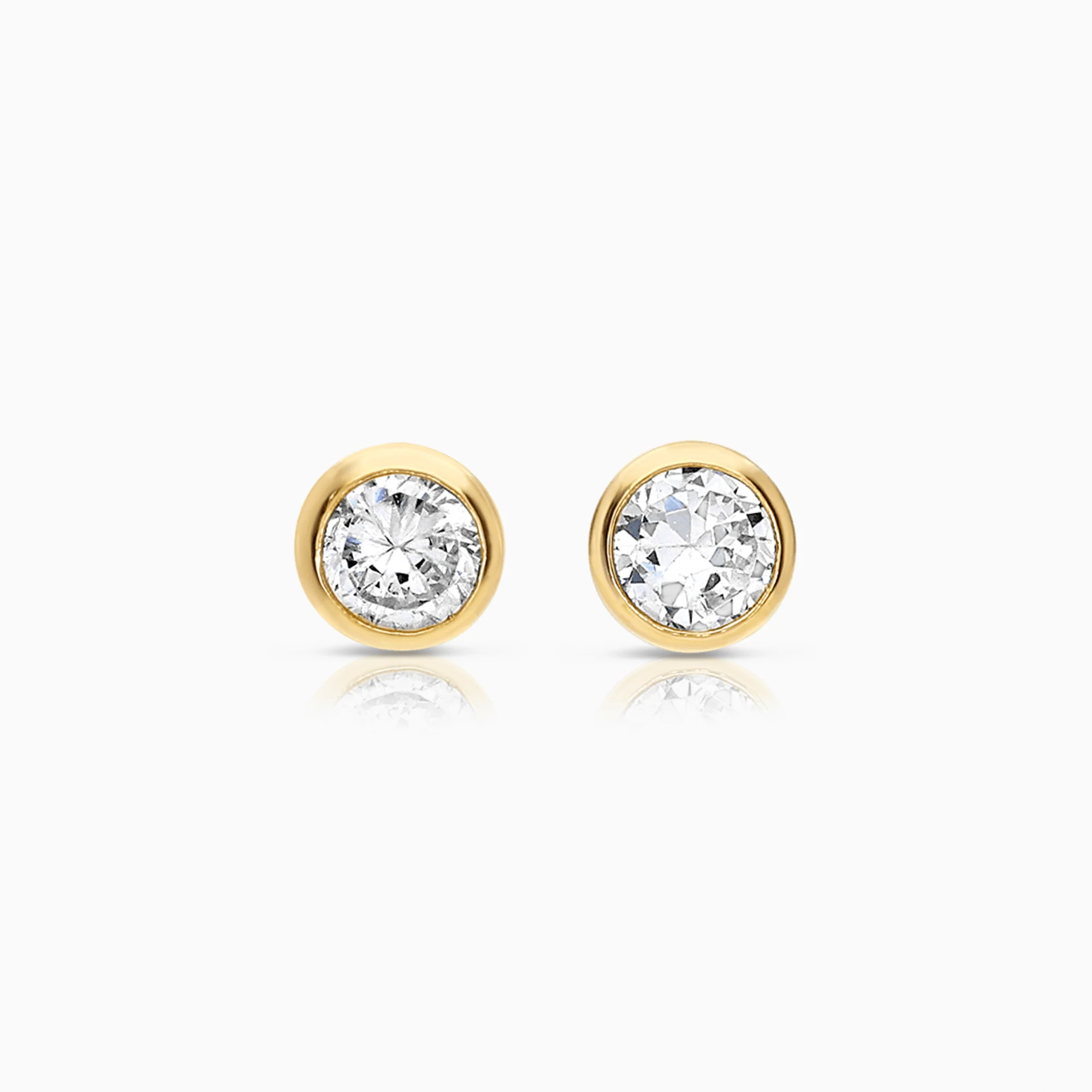 Gold earrings with white cubic 0.36g 18K gold