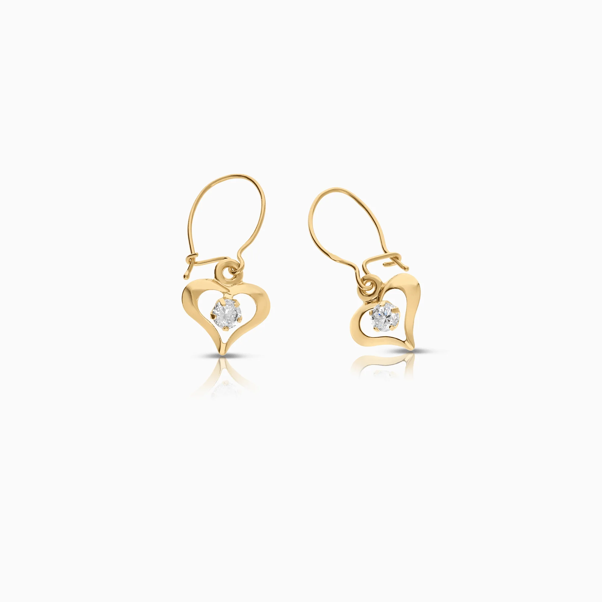 Gold earrings with white cubic 0.62g 18K gold - Image 2