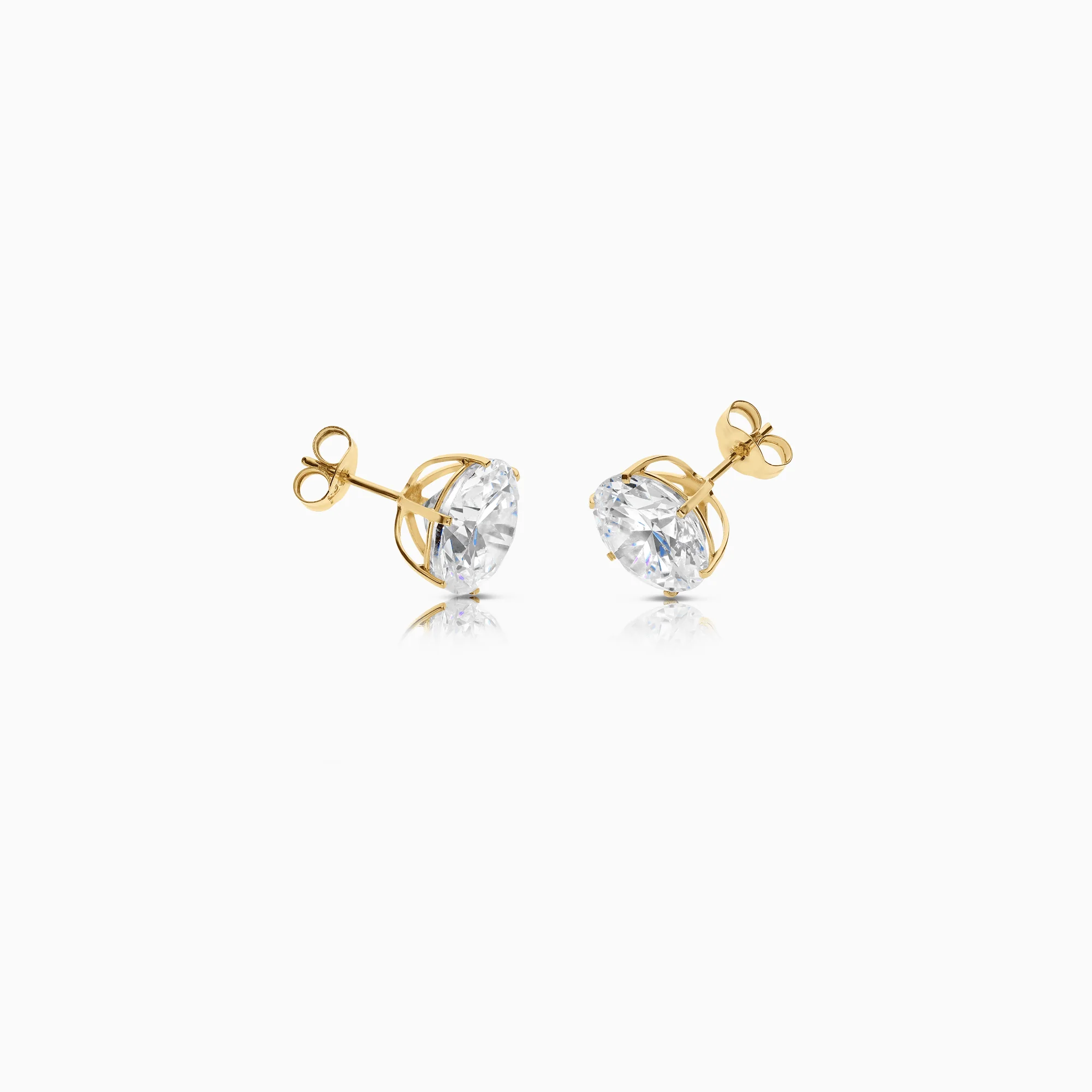Gold earrings with white cubic 2.96g 18K gold - Image 2