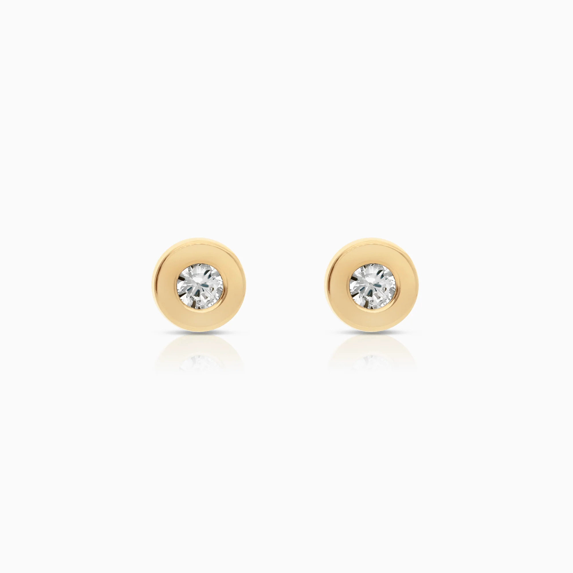 Gold earrings with white stones 0.50g 18K gold