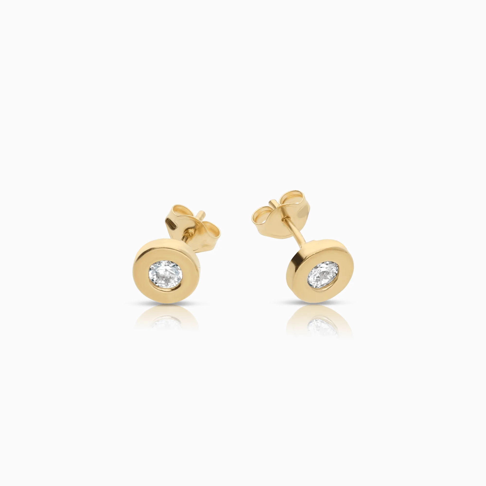 Gold earrings with white stones 0.50g 18K gold - Image 2