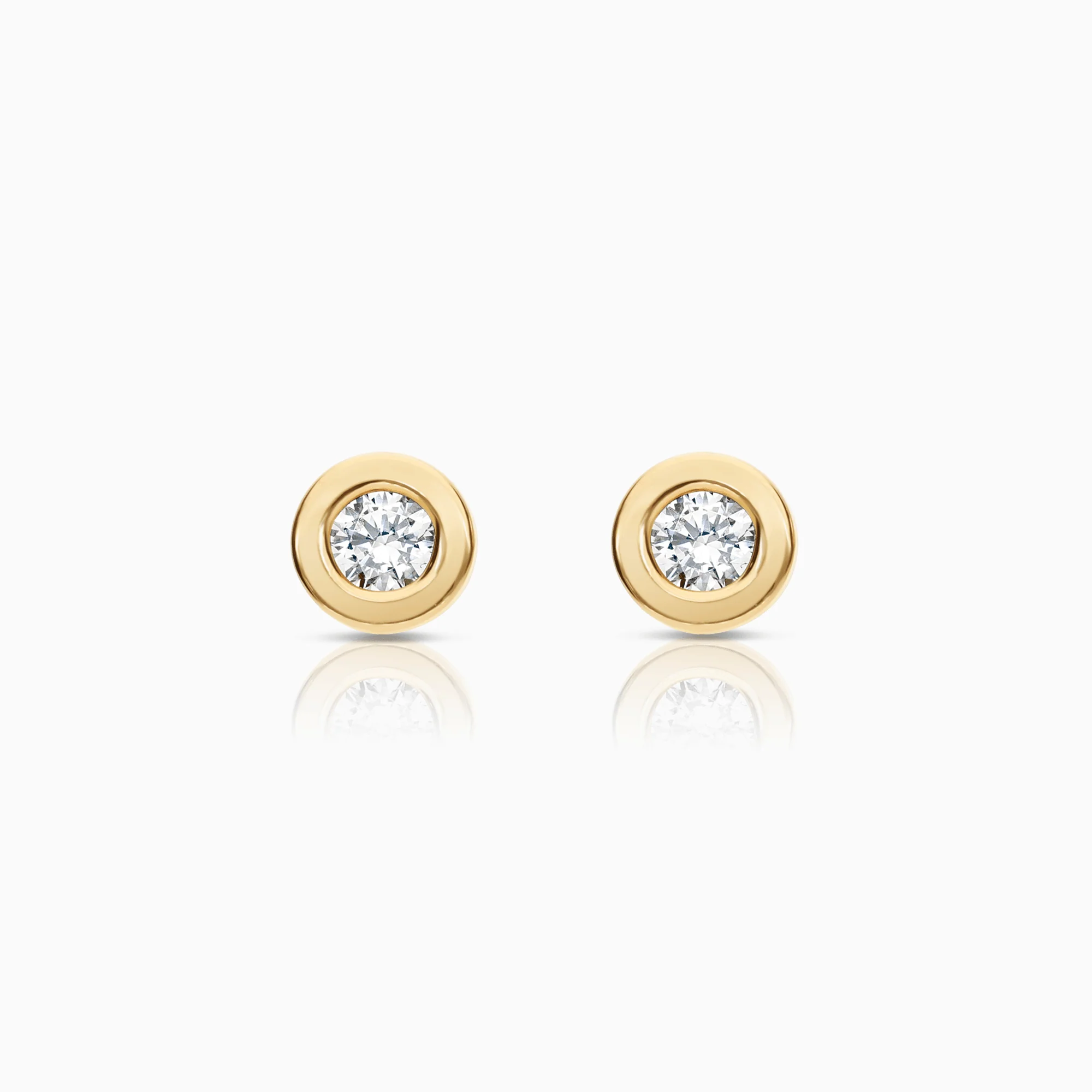 Gold Earrings with White Stones 0.82g 18K Gold